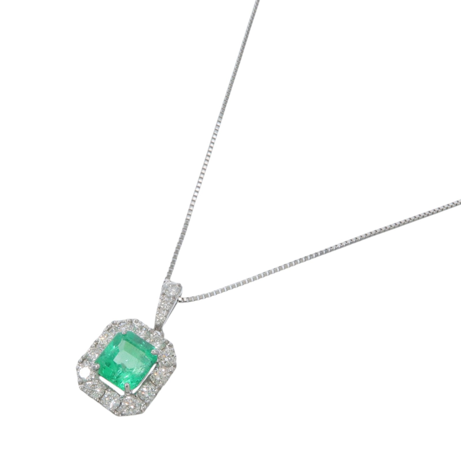 JEWELRY PT950/PT850鉑金Emerald Diamond Necklace綠寶石/鑽石項鍊