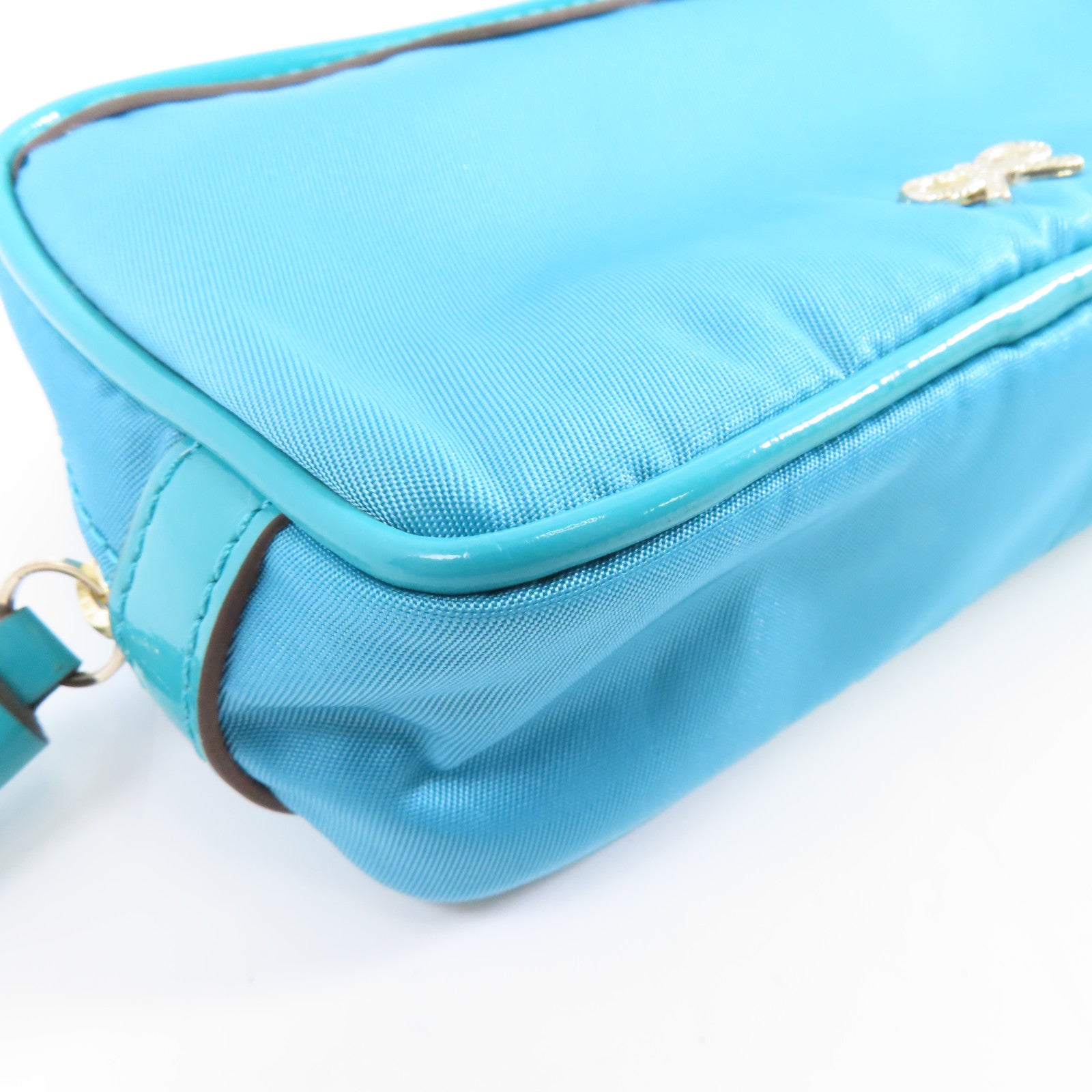 ANYA HINDMARCH 【激減優惠】尼龍Clutch Bag金扣手拿包藍色