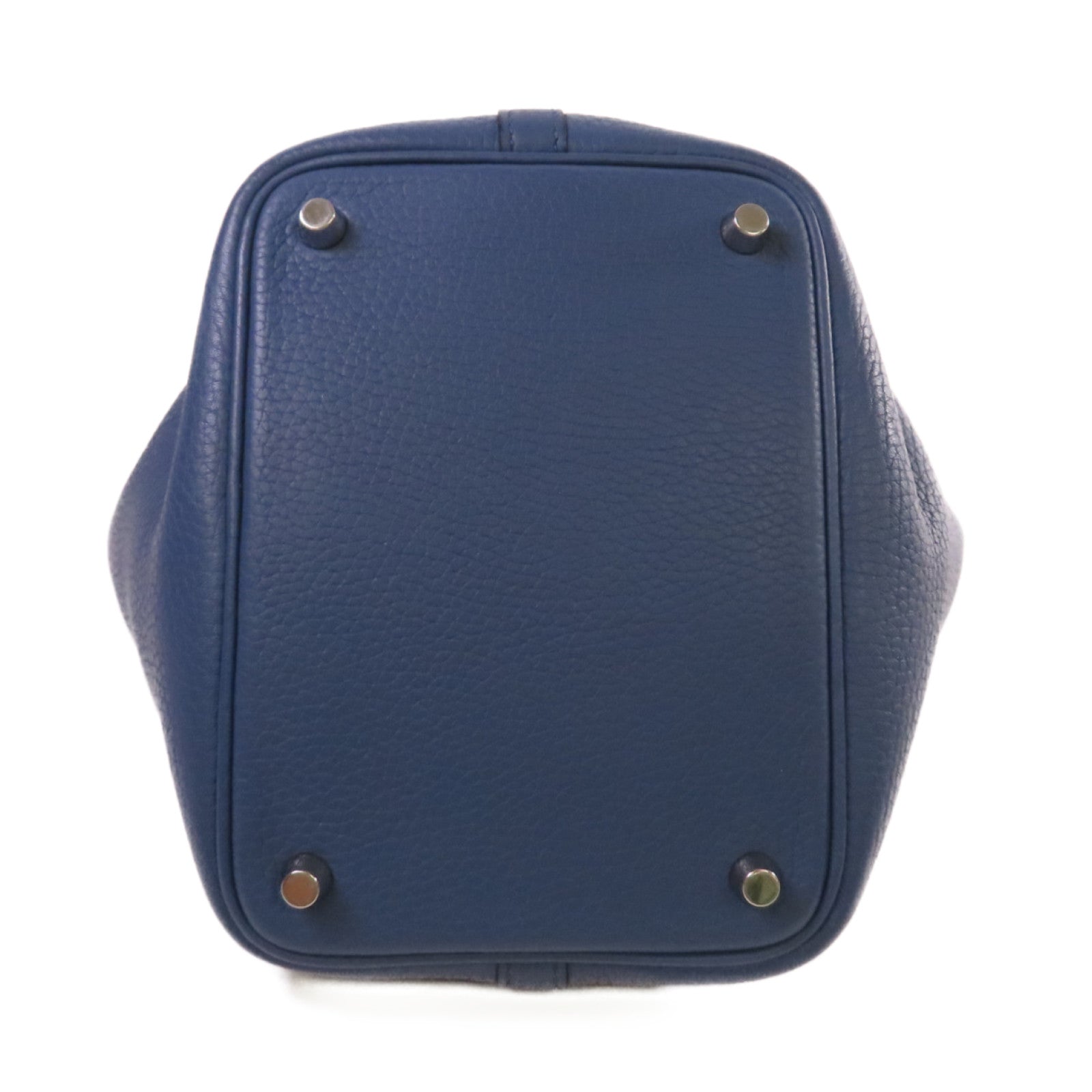 HERMES 【激減優惠】Clemence皮革Picotin PM Tote Bag銀扣手挽袋Bleu Azur天藍色