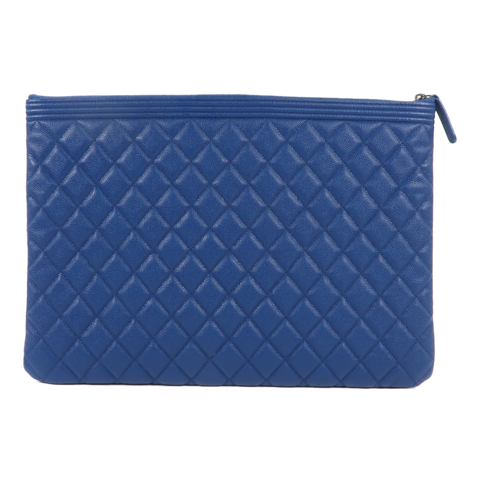 CHANEL 牛皮皮革Clutch銀扣手拿包