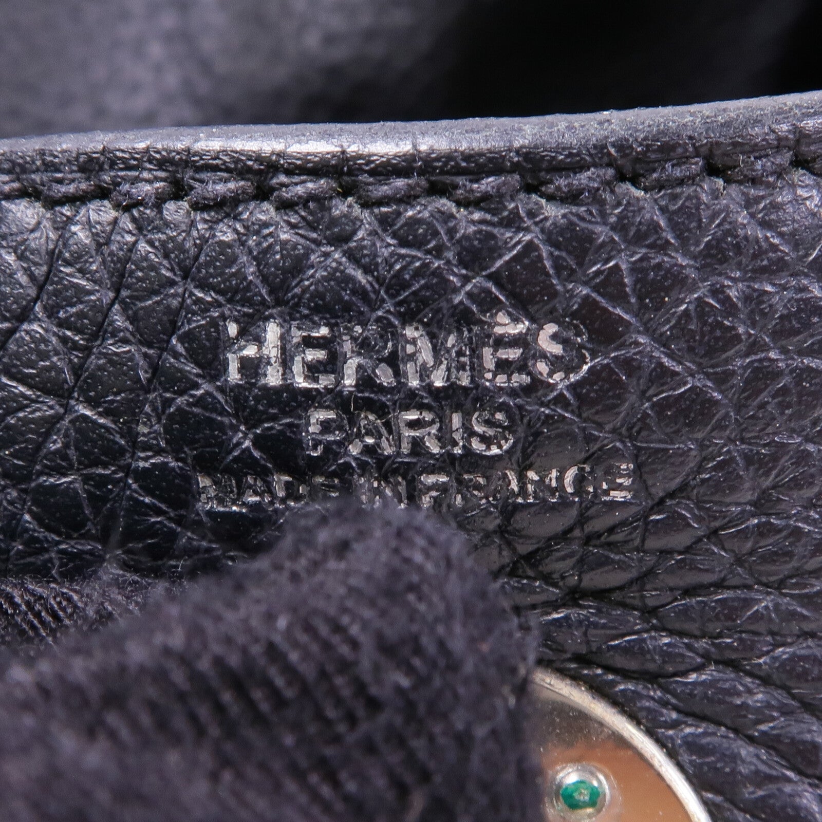 HERMES Clemence皮革Lindy 26銀扣手挽肩背兩用袋Noir