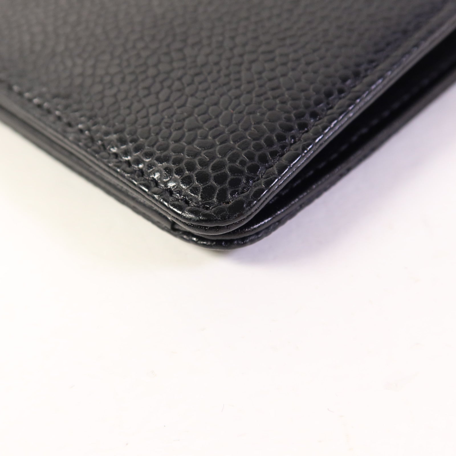 CHANEL 牛皮皮革Long Bifold Wallet銀扣長錢包