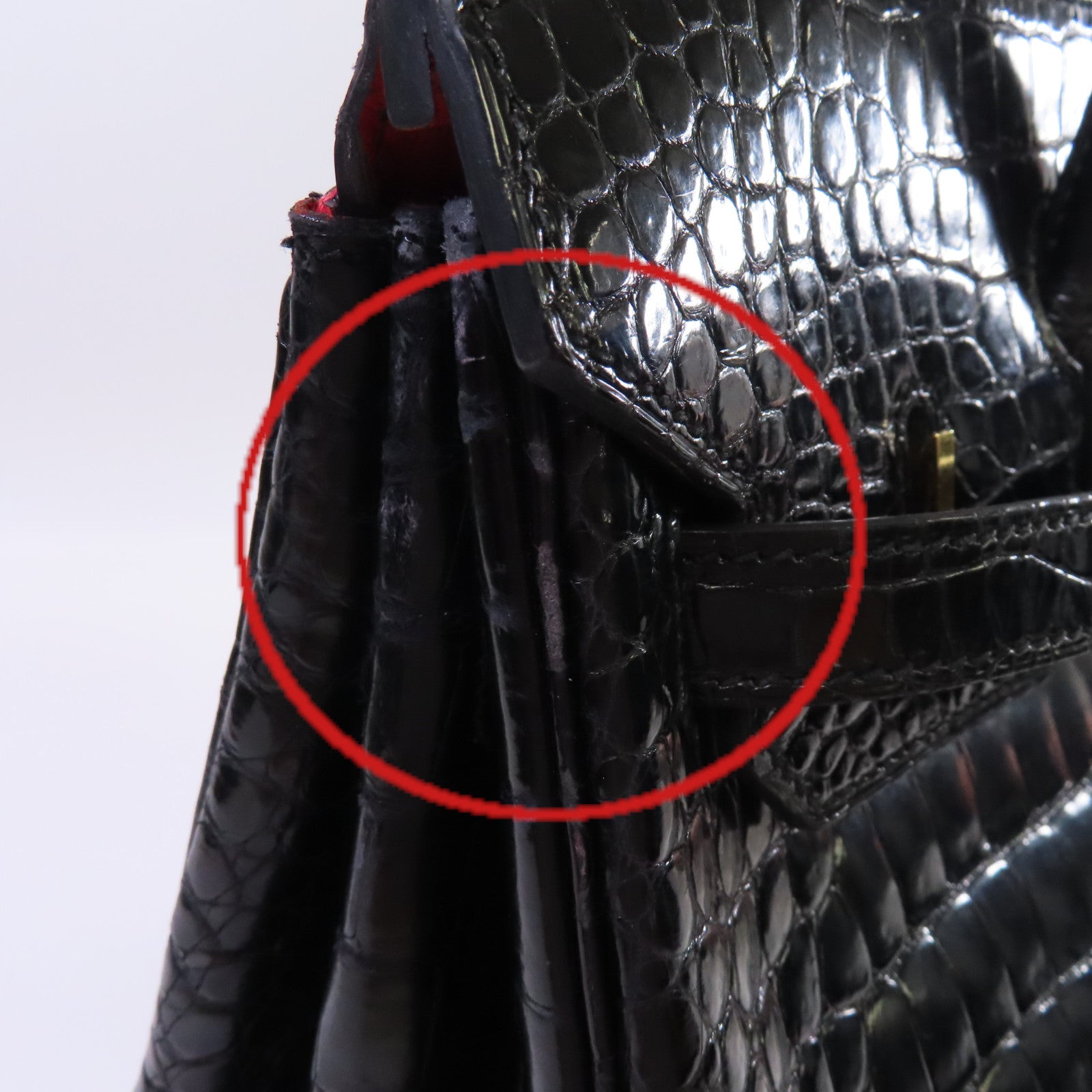 HERMES 鱷魚皮革Birkin 35 Handbag金扣手挽袋黑色