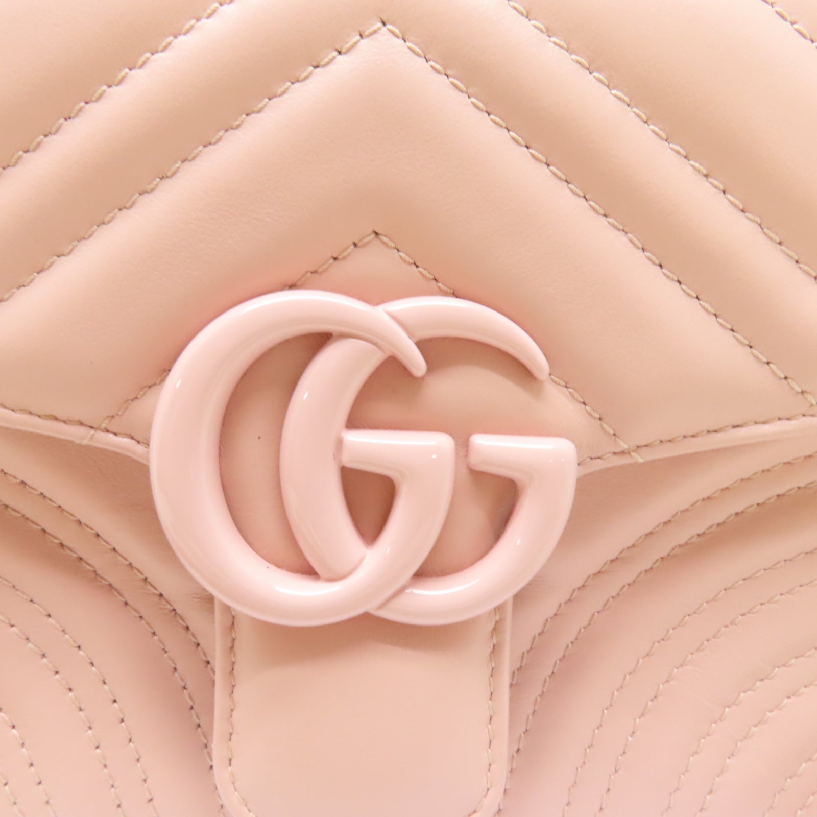 GUCCI 【激減優惠】牛皮皮革GG Marmont手挽肩背兩用袋粉紅色