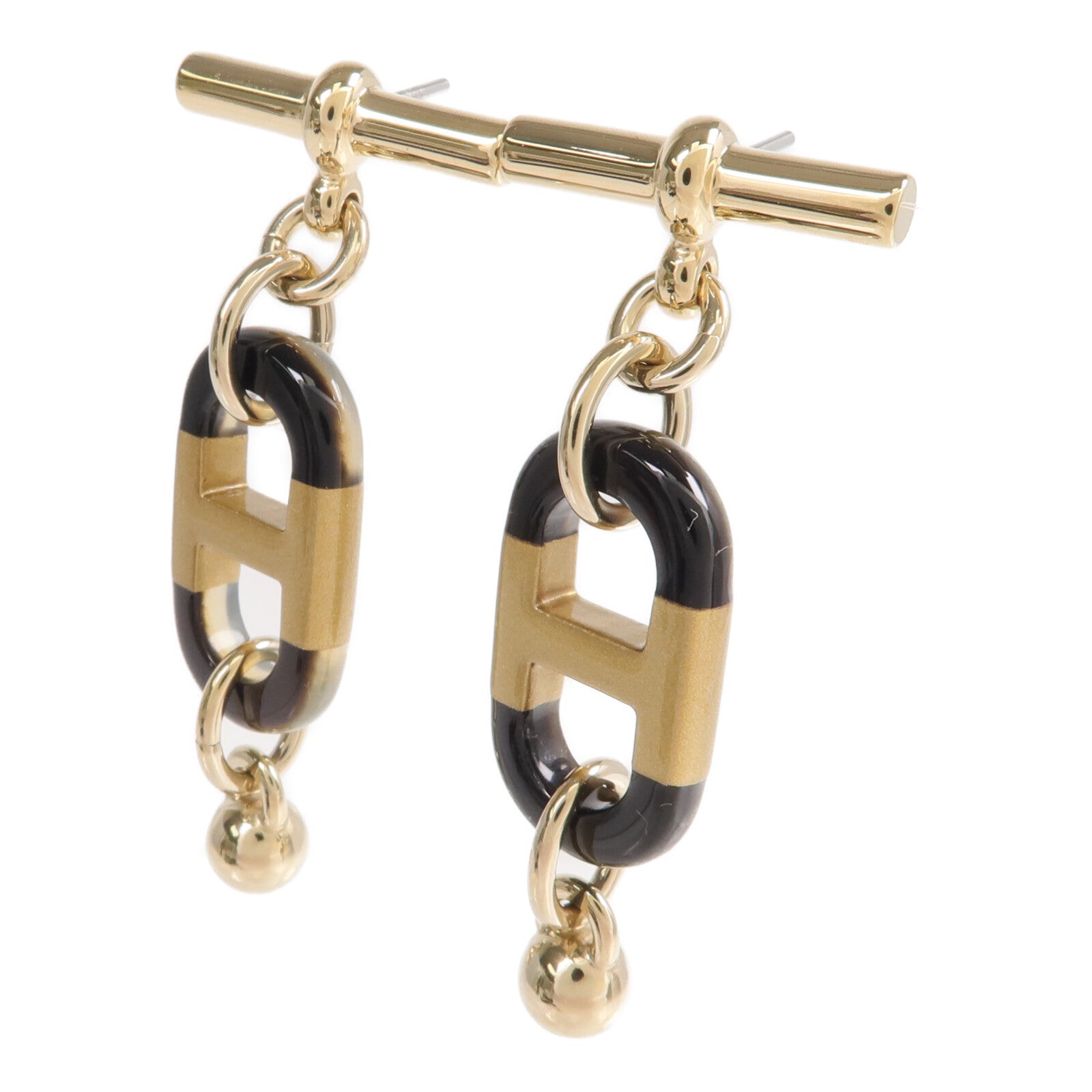 HERMES 金屬/水牛角Sur Mer Small Model Earrings耳環