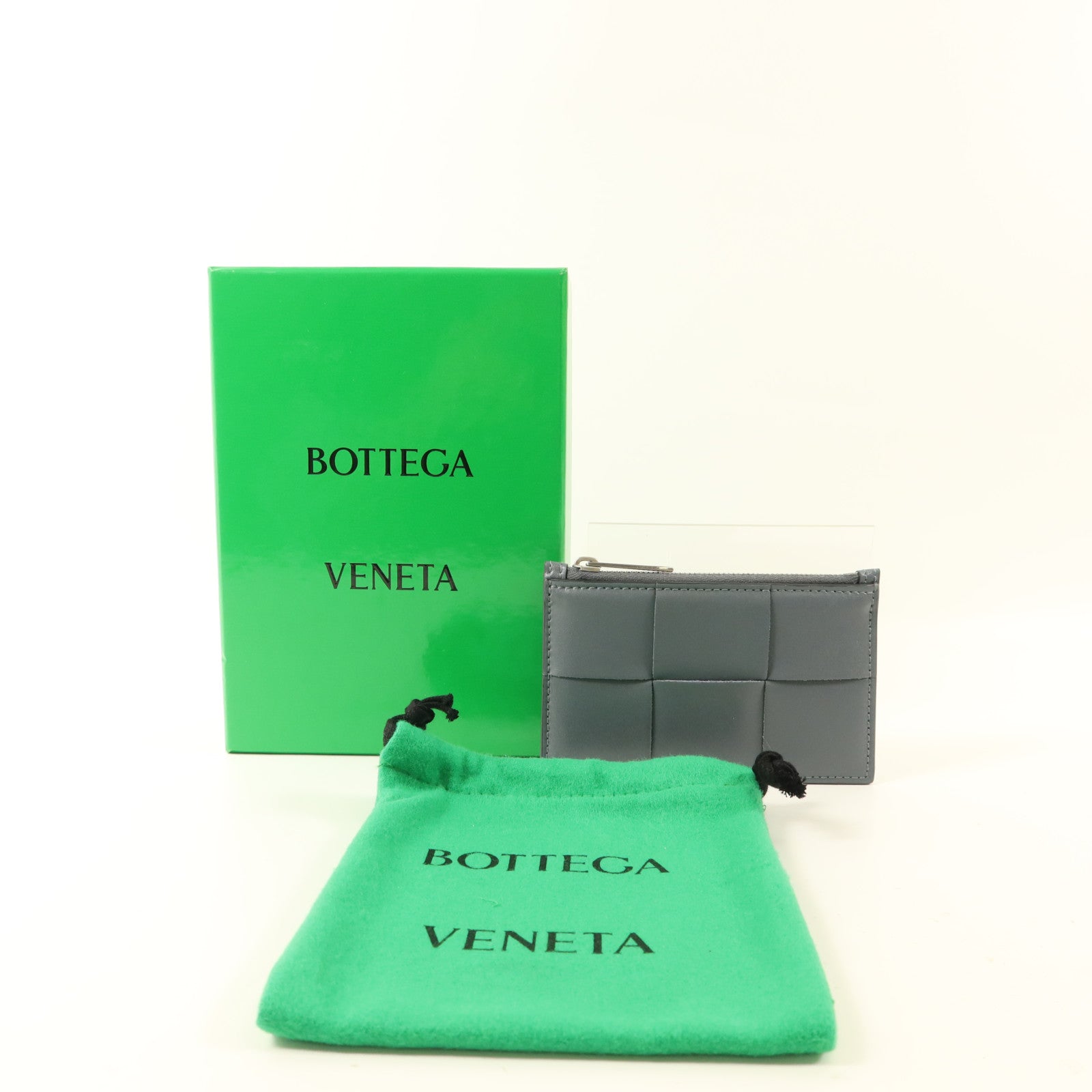 BOTTEGA VENETA 牛皮皮革Zippered Card Case銀扣卡片套
