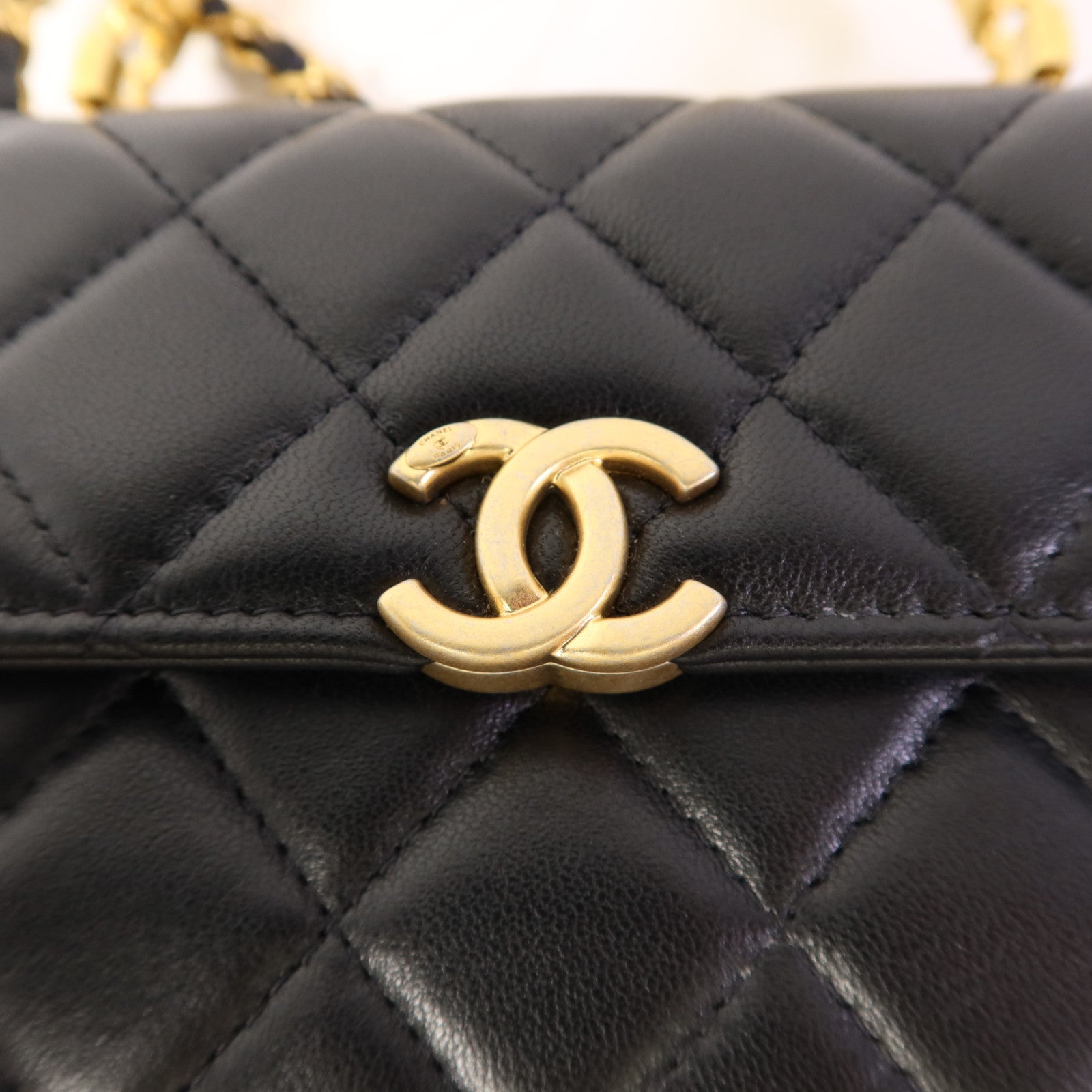 CHANEL 【激減優惠】羊皮皮革Chain Shoulder金扣鏈帶肩背袋