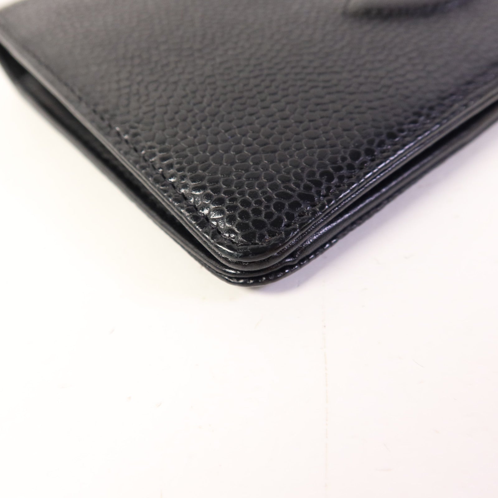 CHANEL 牛皮皮革Long Bifold Wallet銀扣長錢包