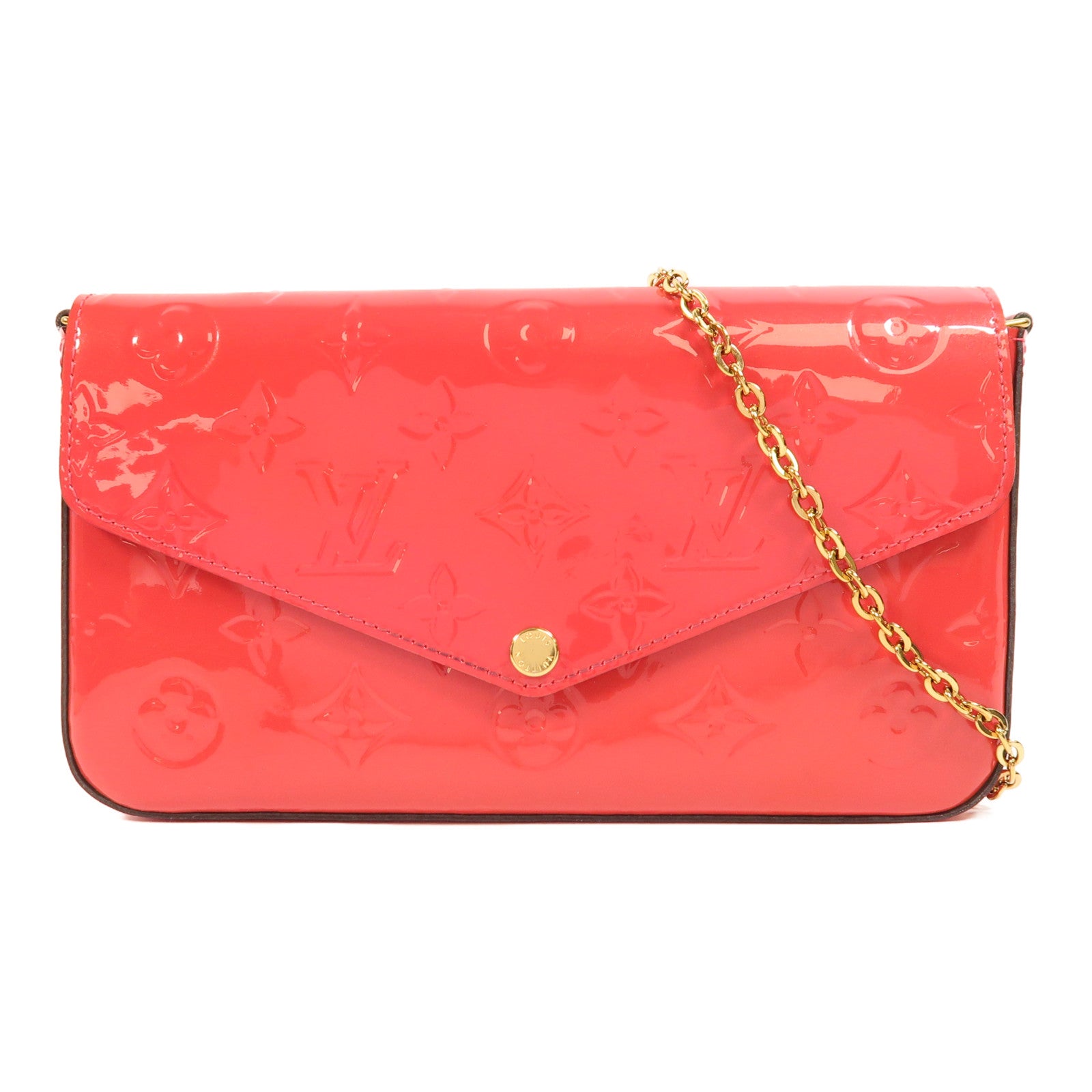LOUIS VUITTON 【激減優惠】Monogram Vernis Pochette金扣鏈帶肩背袋