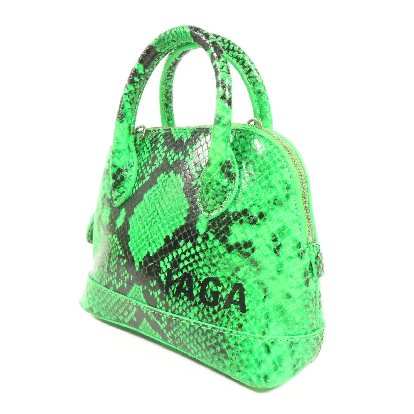 BALENCIAGA 【激減優惠】蛇皮皮革XXS Ville Bag銀扣手挽肩背兩用袋