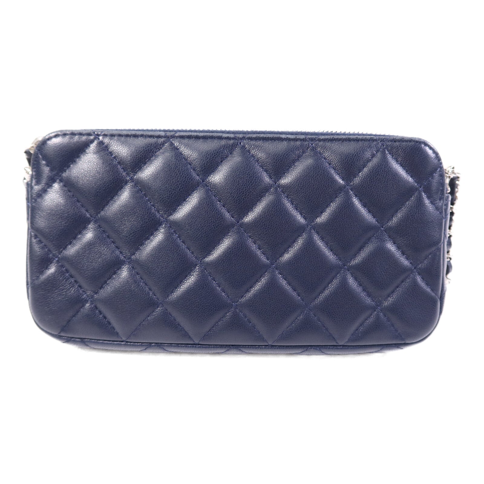 CHANEL 羊皮皮革Chain Shoulder Bag銀扣鏈帶肩背袋