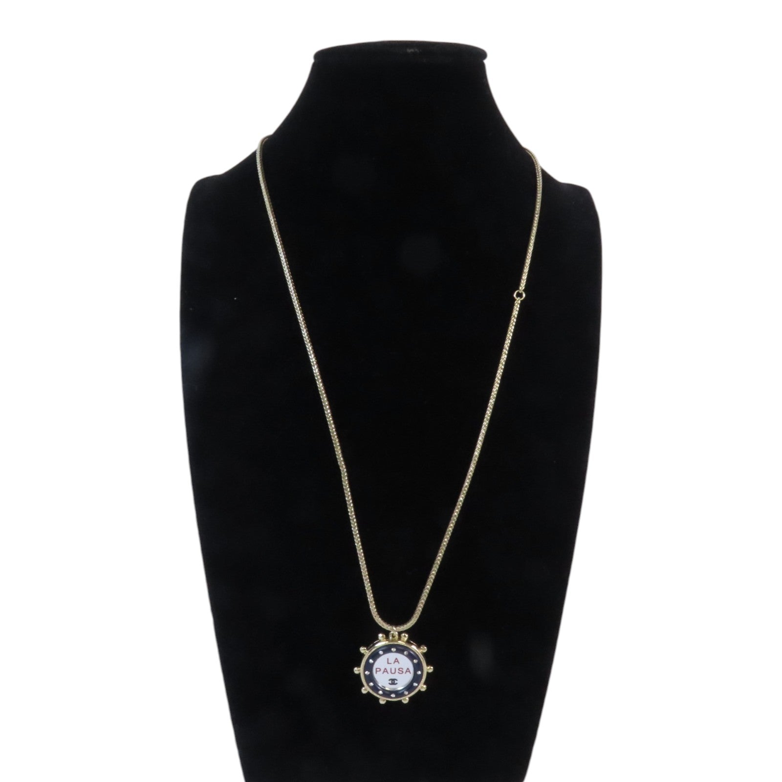 CHANEL 金屬/仿珍珠/PVC Necklace金扣項鏈