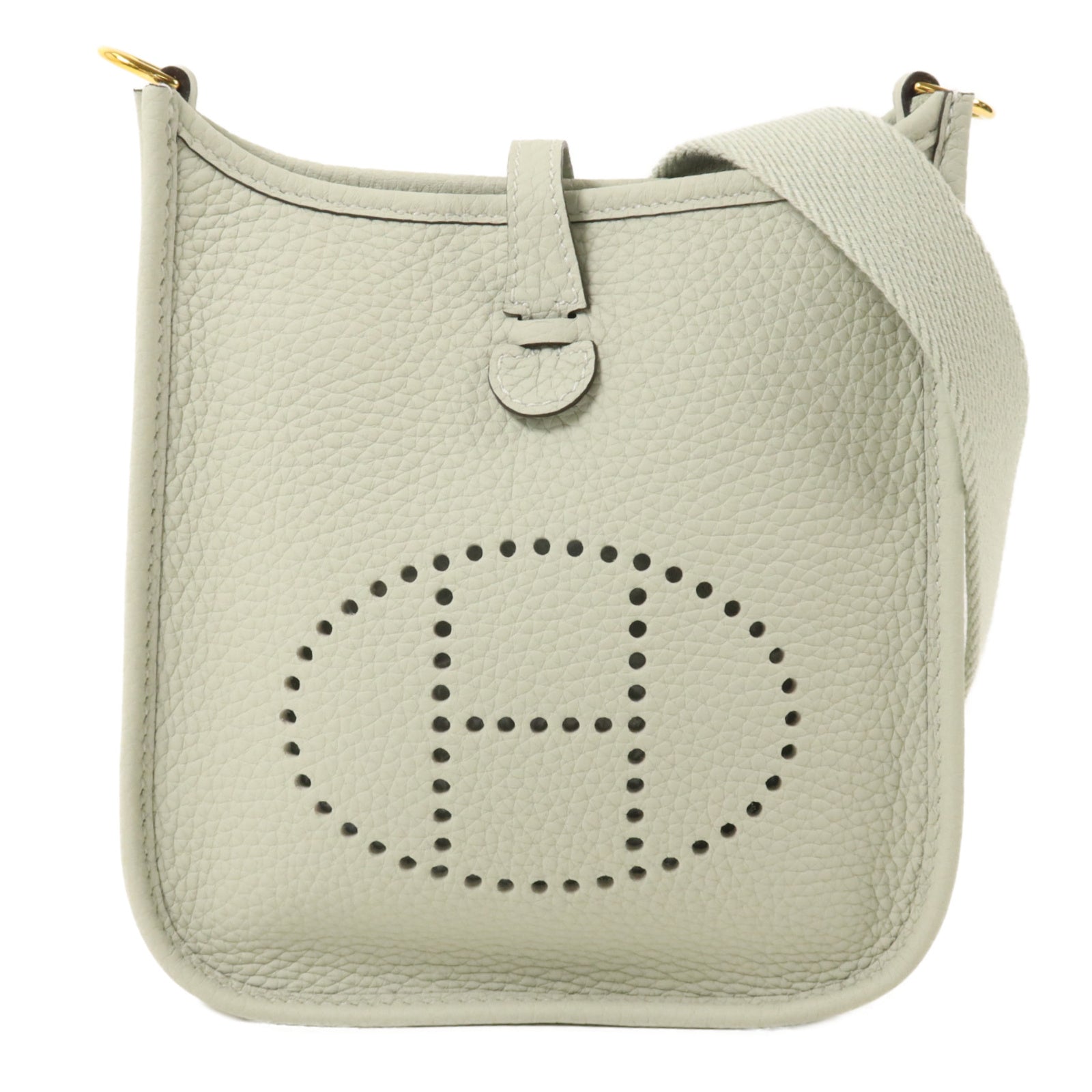 HERMES Clemence皮革Evelyne TPM肩背袋Gris Neve