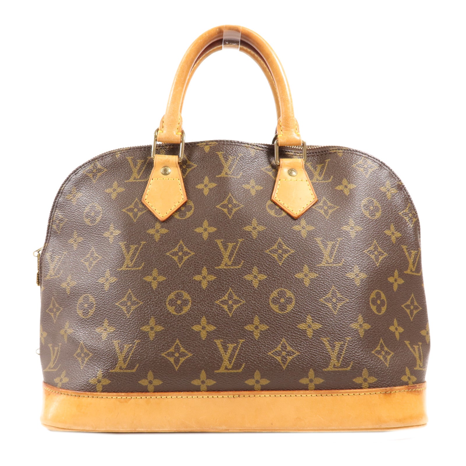 LOUIS VUITTON Monogram Alma PM金扣手挽袋棕色