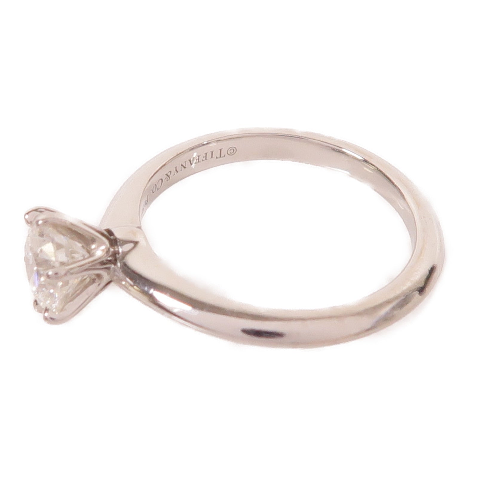 TIFFANY＆CO PT950鉑金Diamond Ring 0.72ct鑽石戒指US#4.75