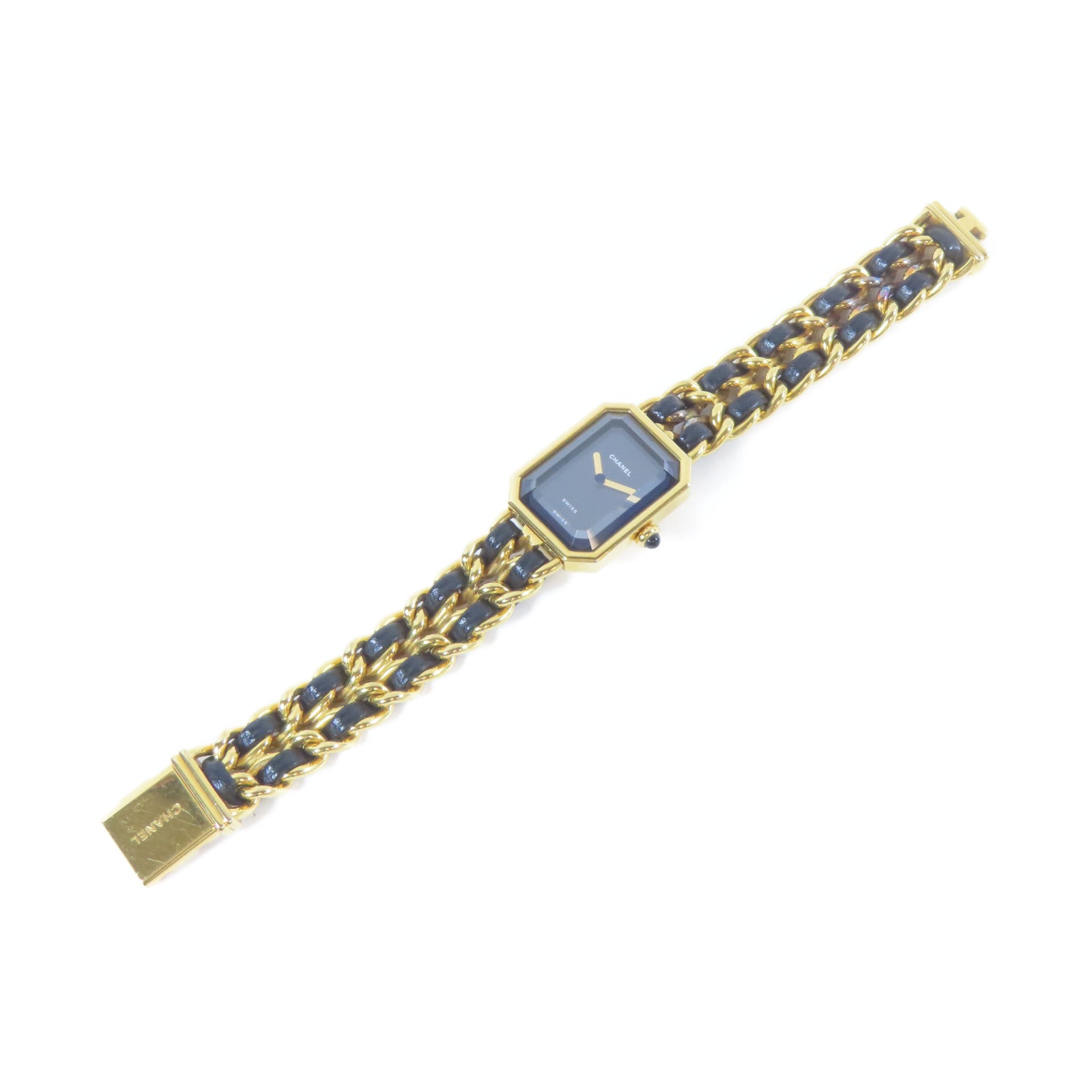 CHANEL Premiere M鍍金手錶石英機芯黑色#15cm
