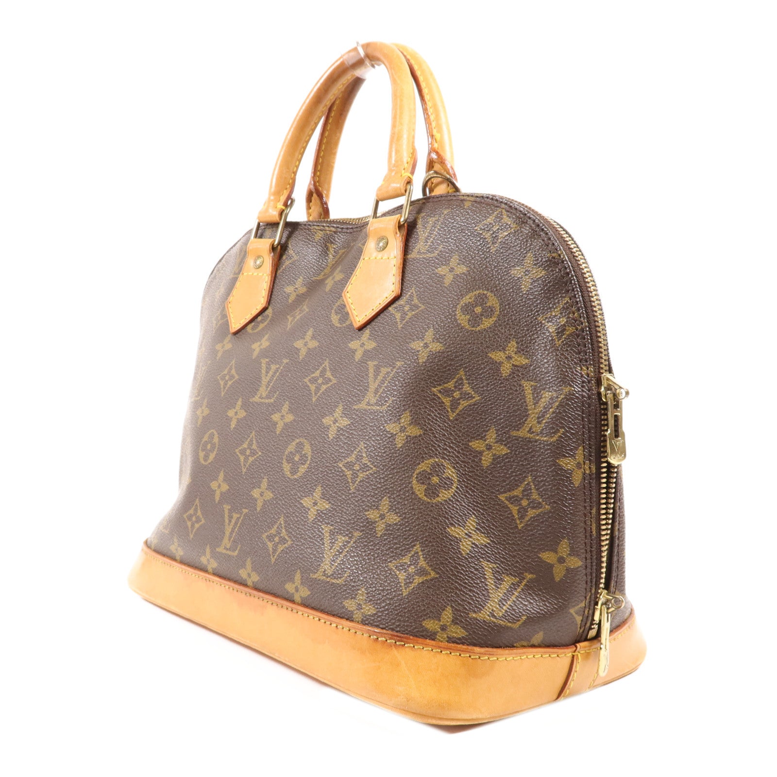 LOUIS VUITTON Monogram Alma PM金扣手挽袋棕色