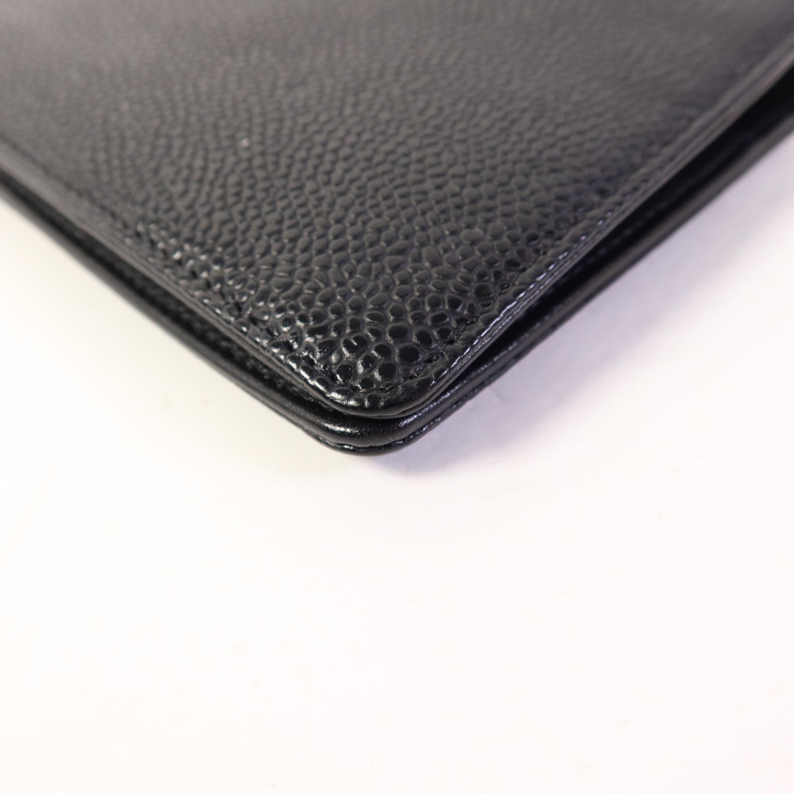 CHANEL 牛皮皮革Long Bifold Wallet銀扣長錢包