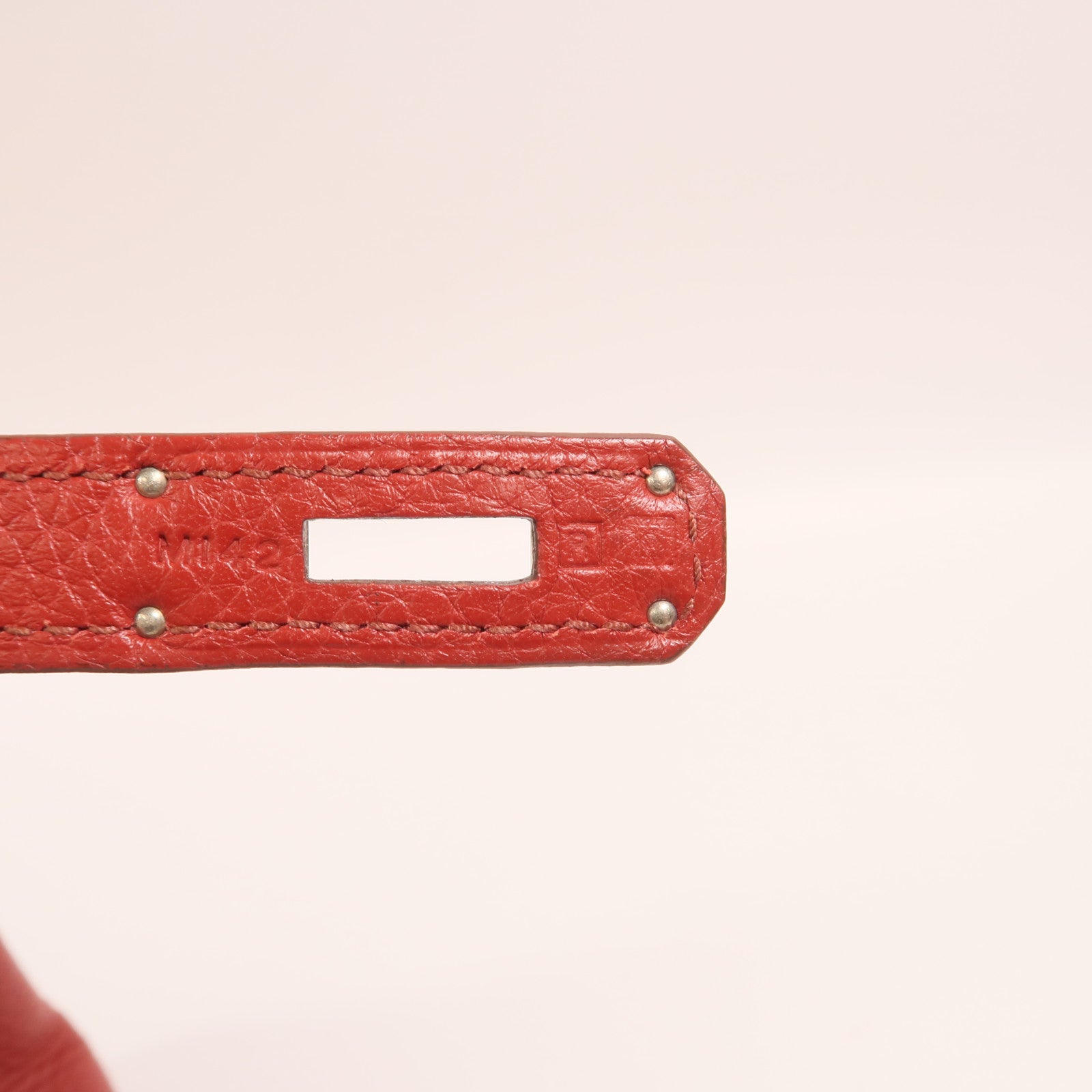 HERMES Togo皮革Kelly 28銀扣手挽肩背兩用袋Rouge Casaque