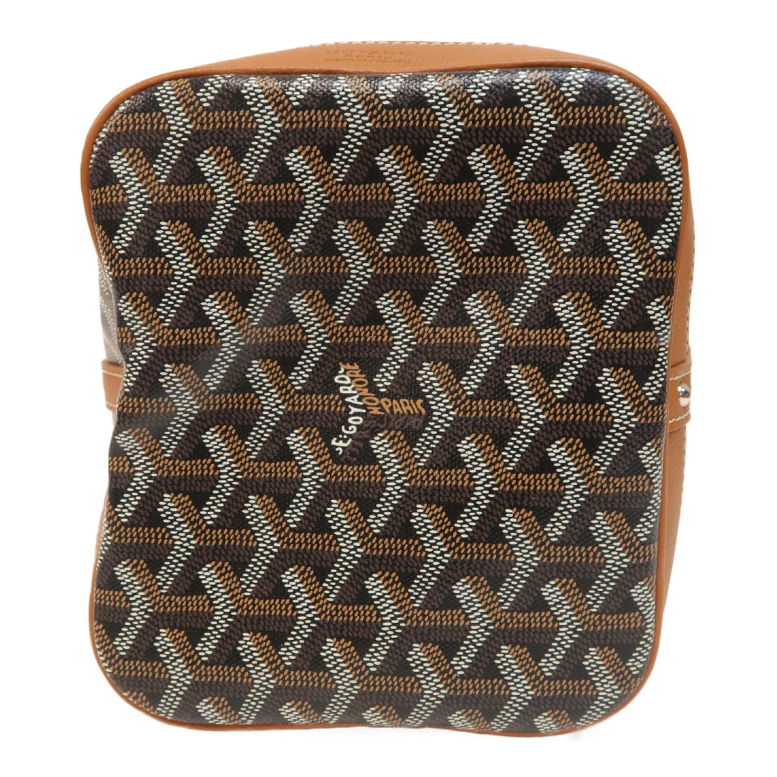 GOYARD 塗層帆布Petit Flot Bucket銀扣肩背袋啡色