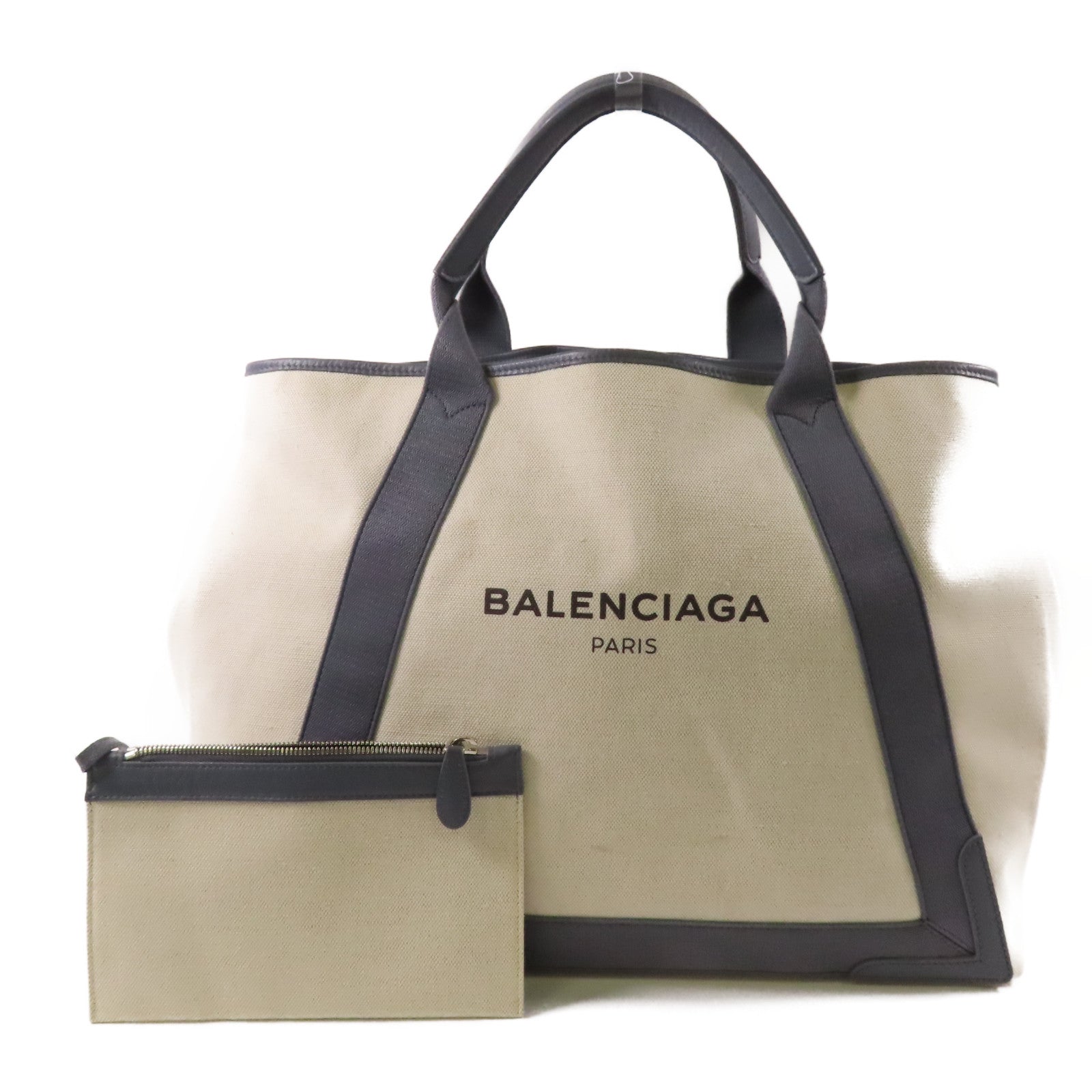BALENCIAGA 帆布Cabas Bag銀扣手挽袋