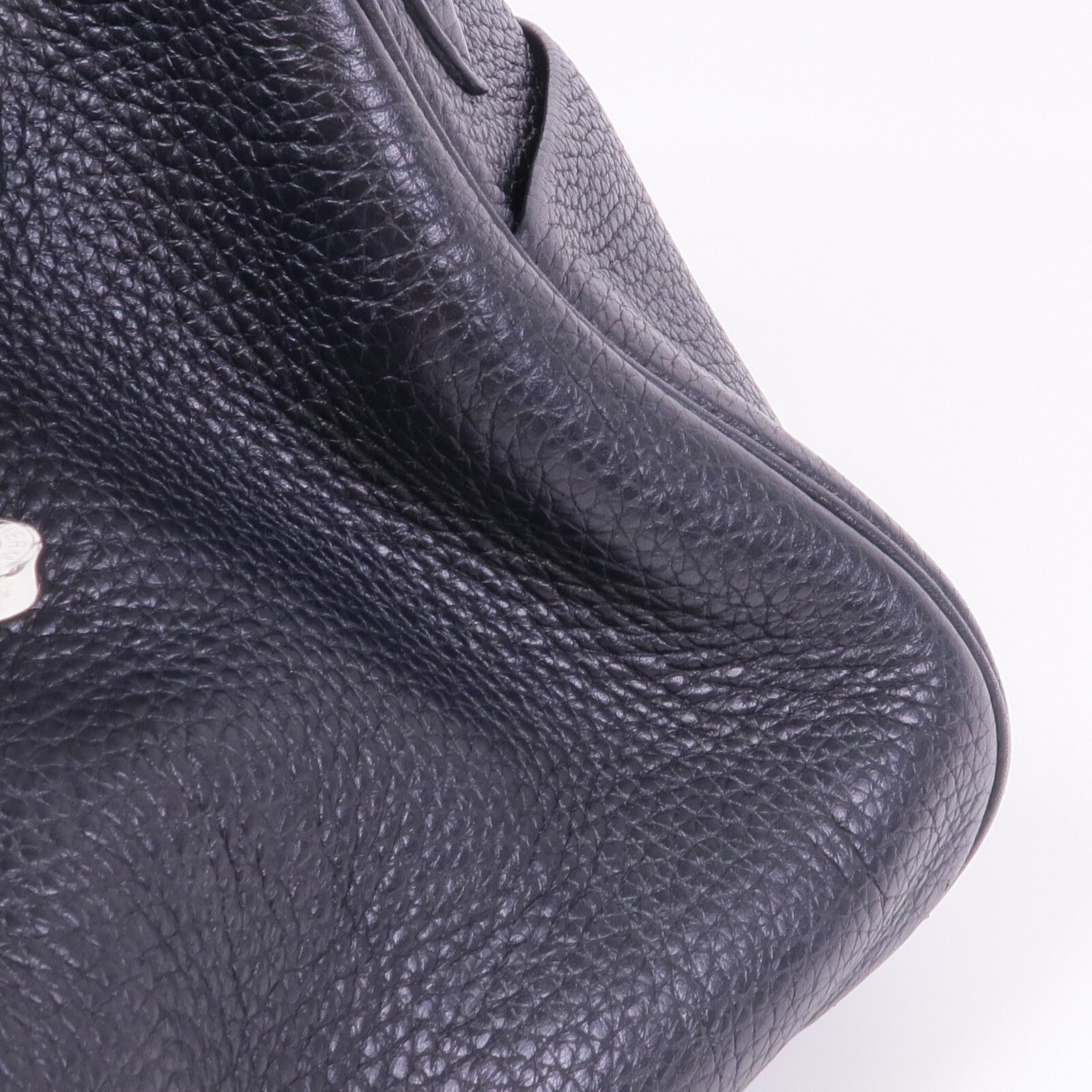 HERMES Clemence皮革Lindy 26銀扣手挽肩背兩用袋Noir