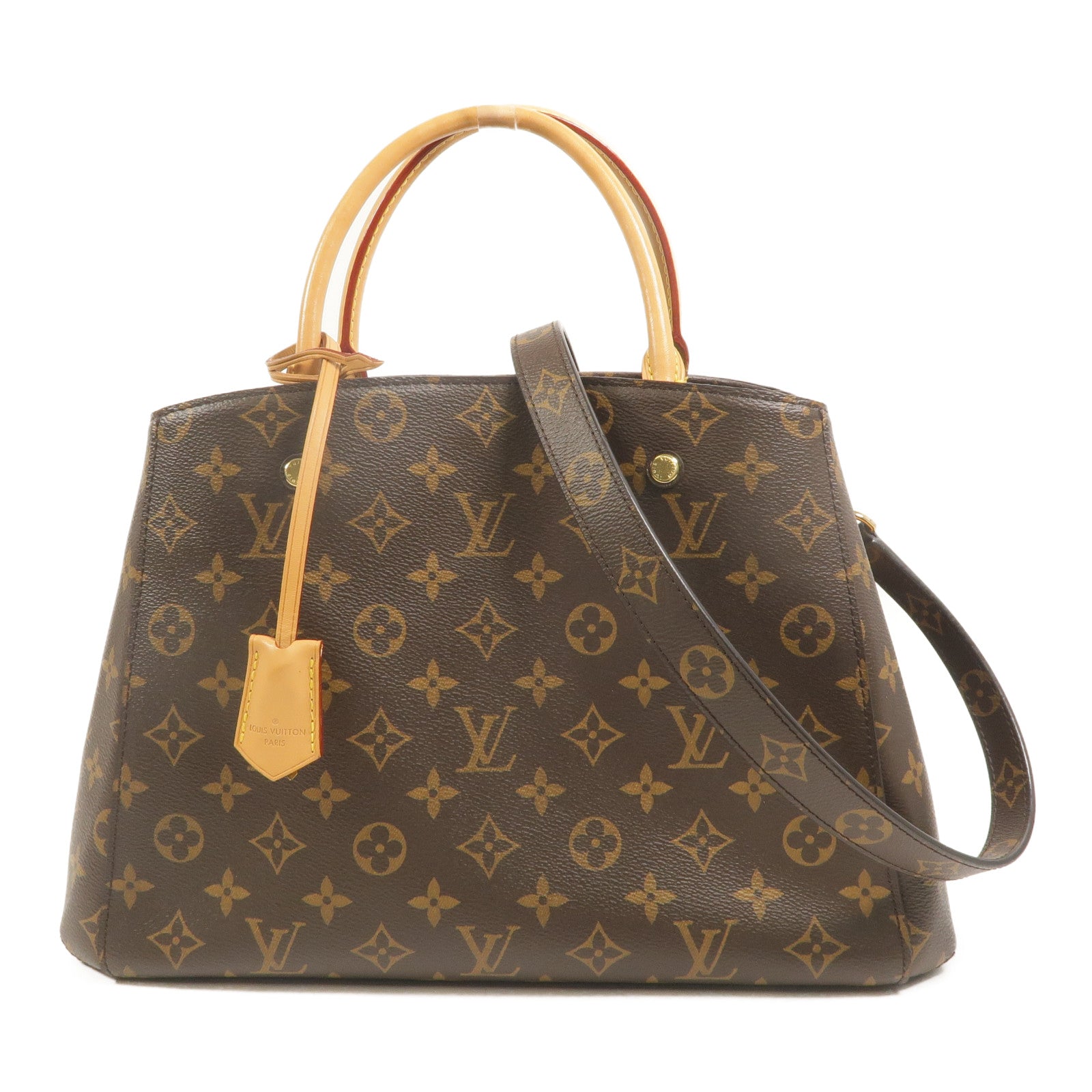 LOUIS VUITTON Monogram Montaigne MM金扣手挽肩背兩用袋