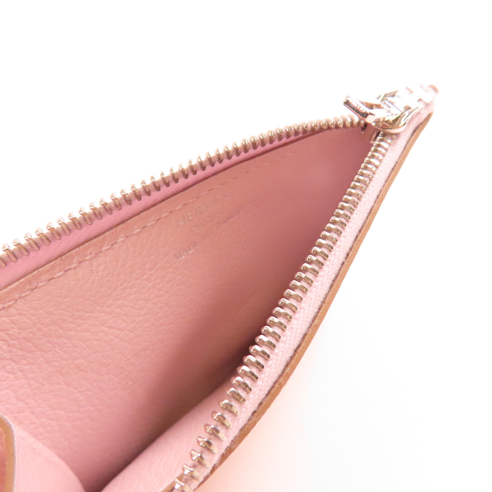 HERMES Ever Colour皮革Roulis Silm銀扣錢包Mauve Pale