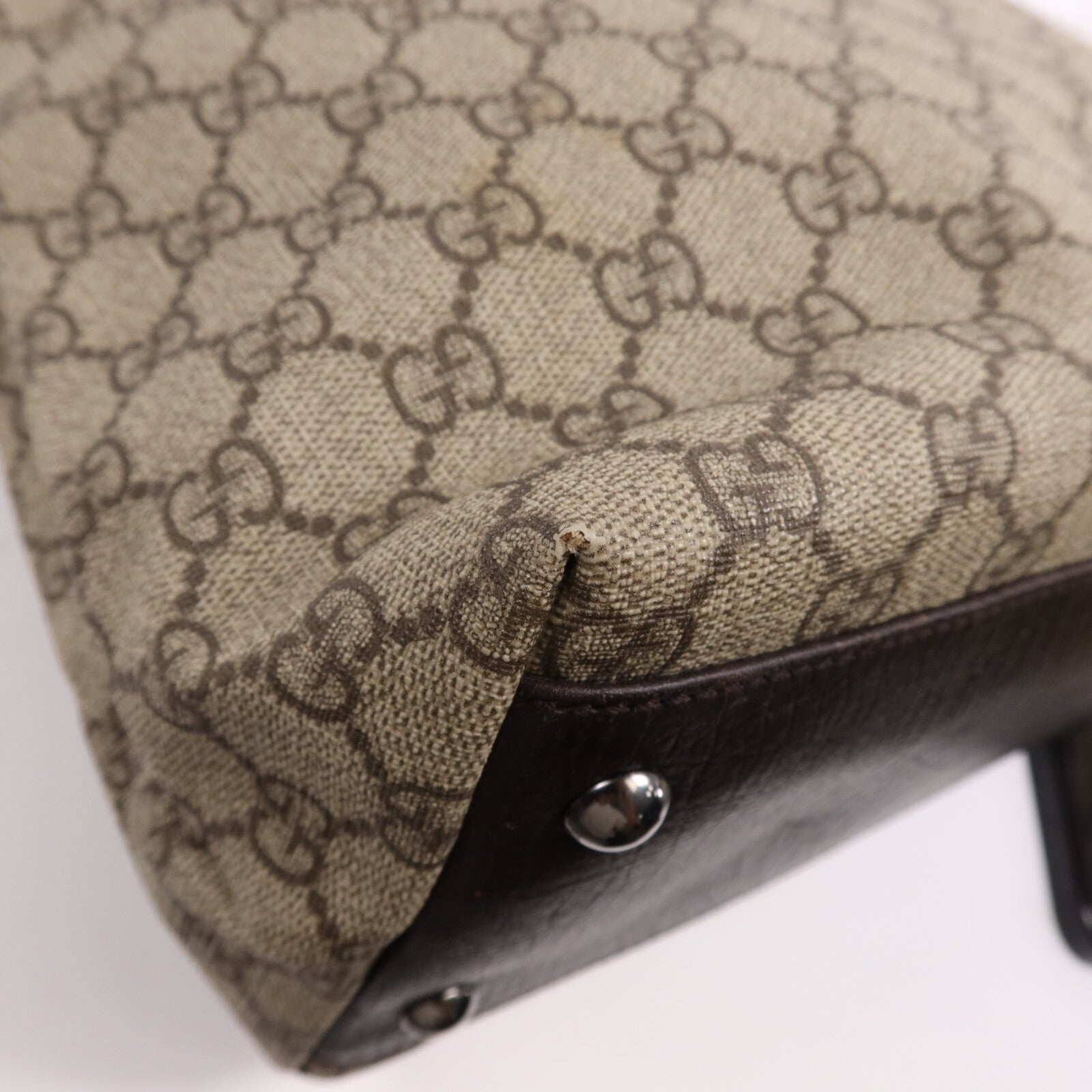 GUCCI 塗層帆布Tote Bag銀扣手挽袋