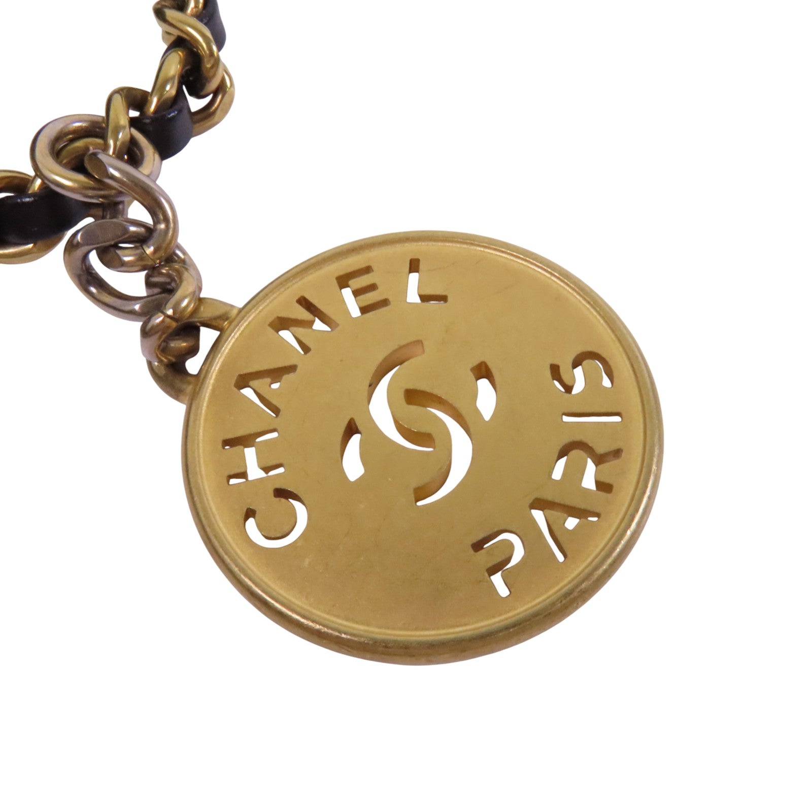 CHANEL 牛皮皮革Mini 22金扣鏈帶手挽肩背背兩用袋