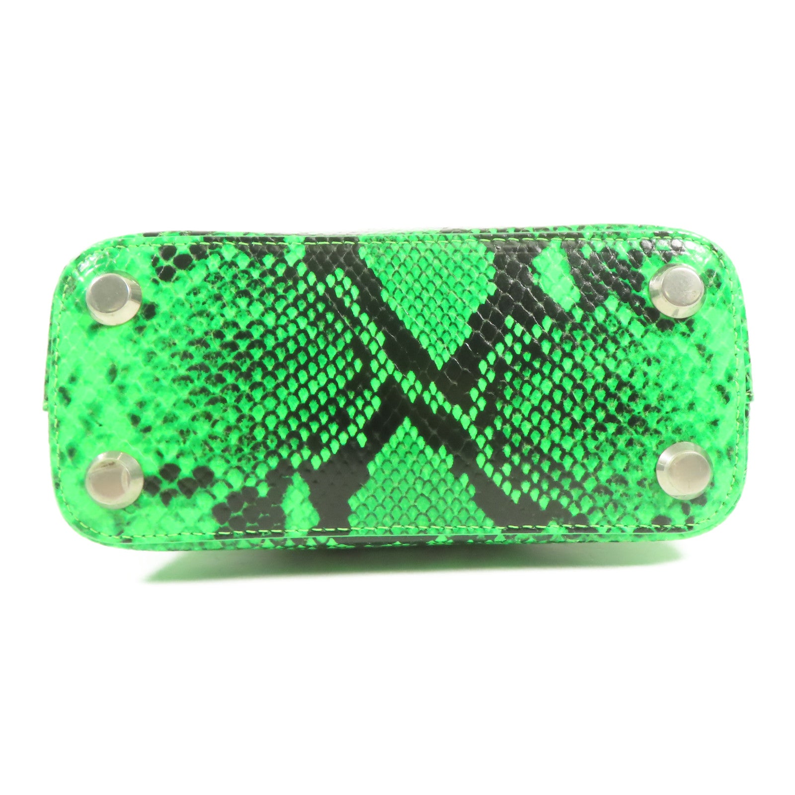 BALENCIAGA 蛇皮皮革XXS Ville Bag銀扣手挽肩背兩用袋