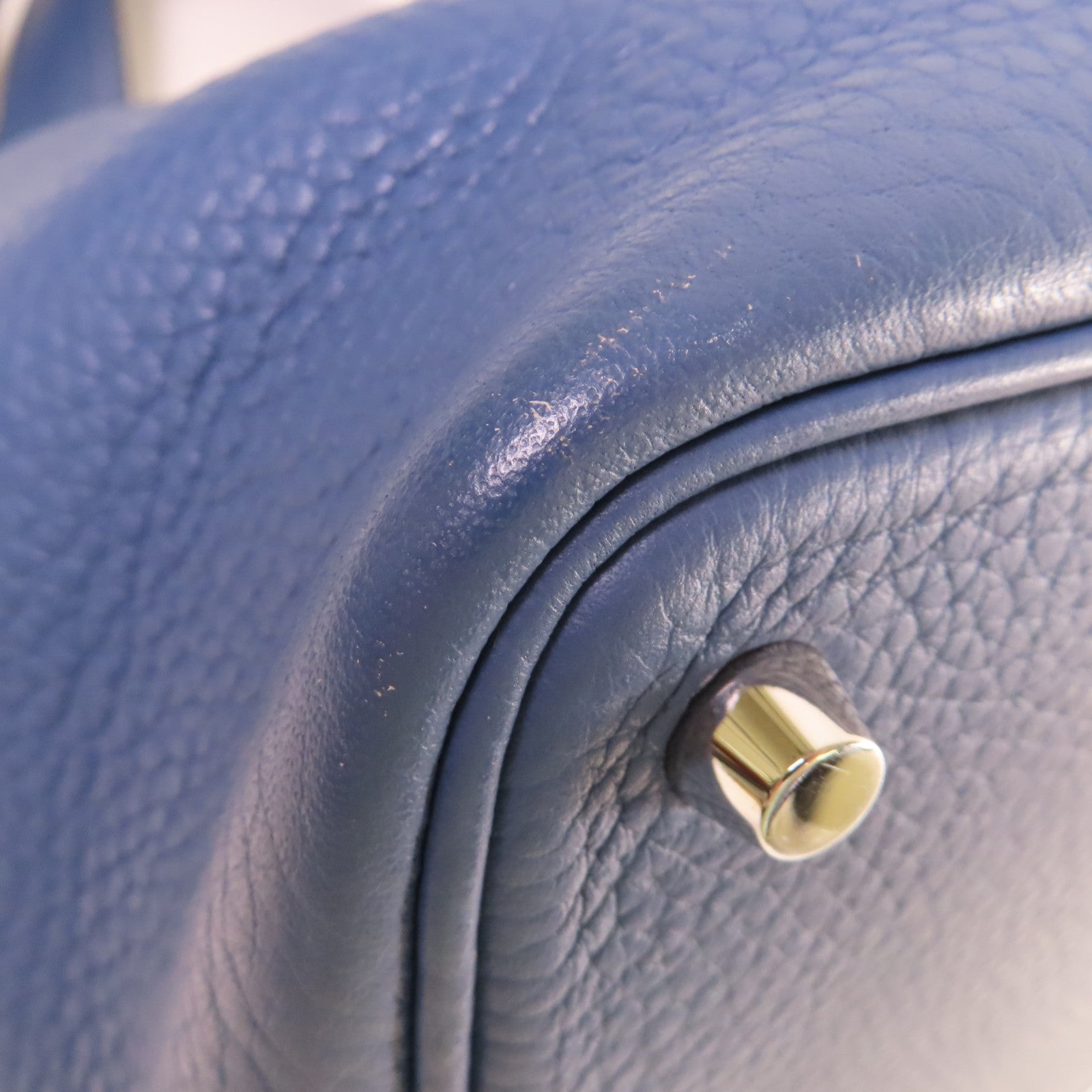 HERMES 【激減優惠】Clemence皮革Picotin PM Tote Bag銀扣手挽袋Bleu Azur天藍色