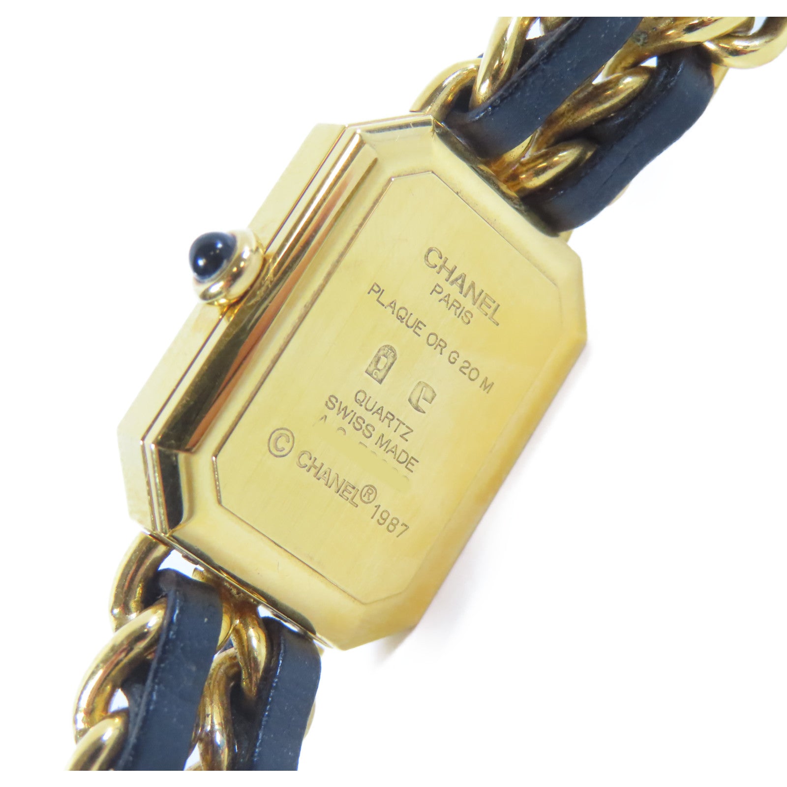 CHANEL Premiere M鍍金手錶石英機芯黑色#15cm