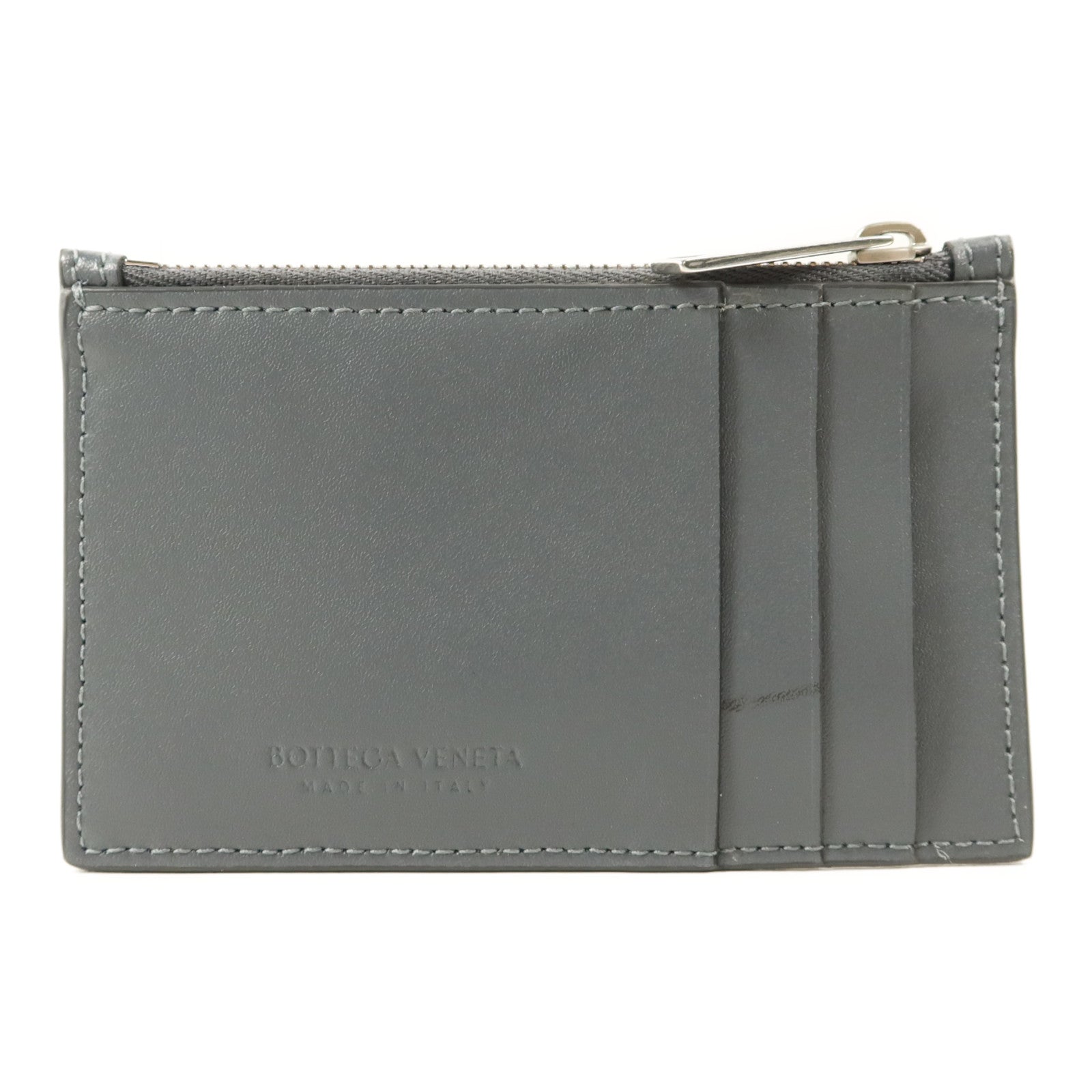 BOTTEGA VENETA 牛皮皮革Zippered Card Case銀扣卡片套