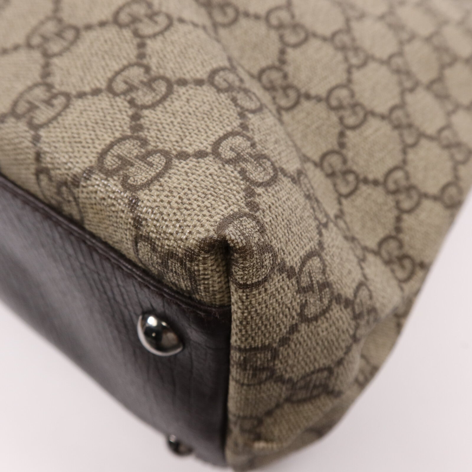 GUCCI 塗層帆布Tote Bag銀扣手挽袋