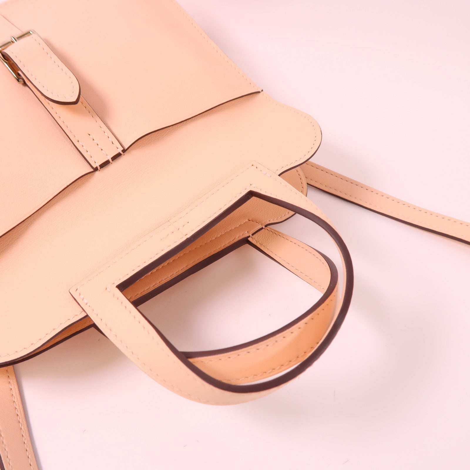 HERMES PHW Mini Halzan 2way Shoulder Bag Swift Leather Rose Eglantine