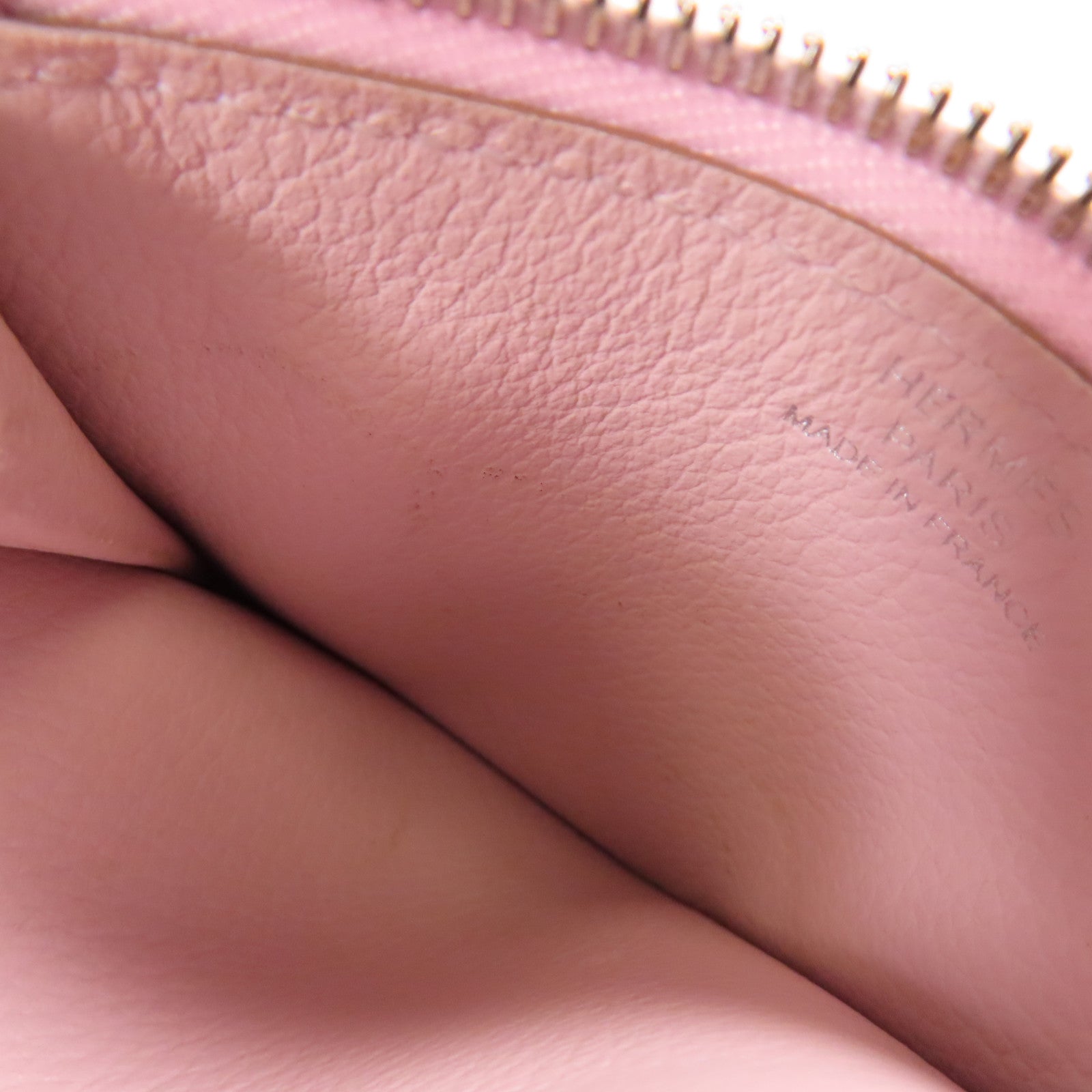 HERMES Ever Colour皮革Roulis Silm銀扣錢包Mauve Pale