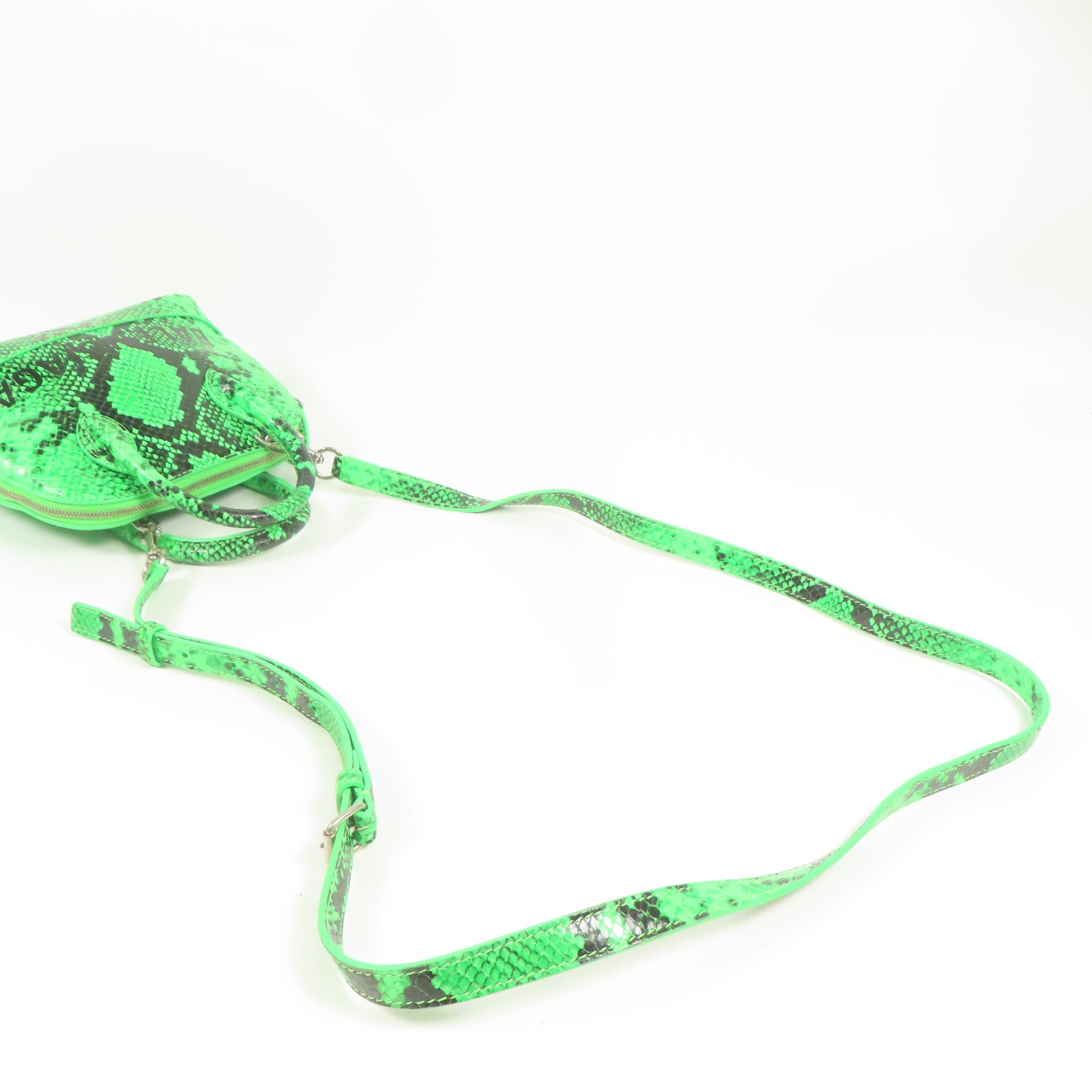 BALENCIAGA 【激減優惠】蛇皮皮革XXS Ville Bag銀扣手挽肩背兩用袋