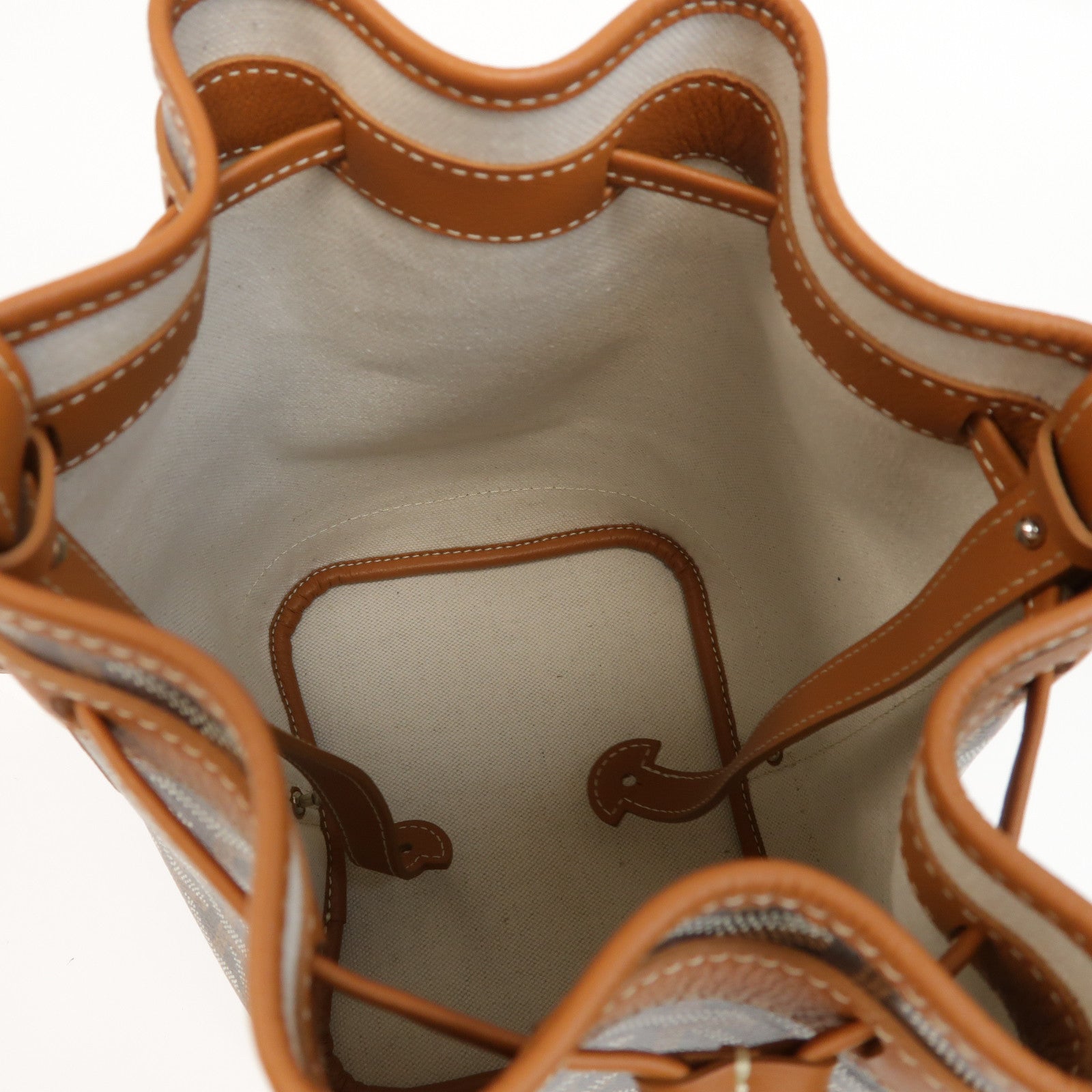 GOYARD 塗層帆布Petit Flot Bucket銀扣肩背袋啡色