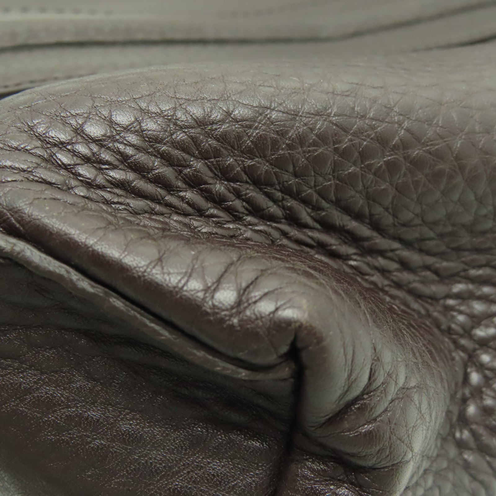 GUCCI 牛皮皮革Hand Bag银扣手挽袋棕色
