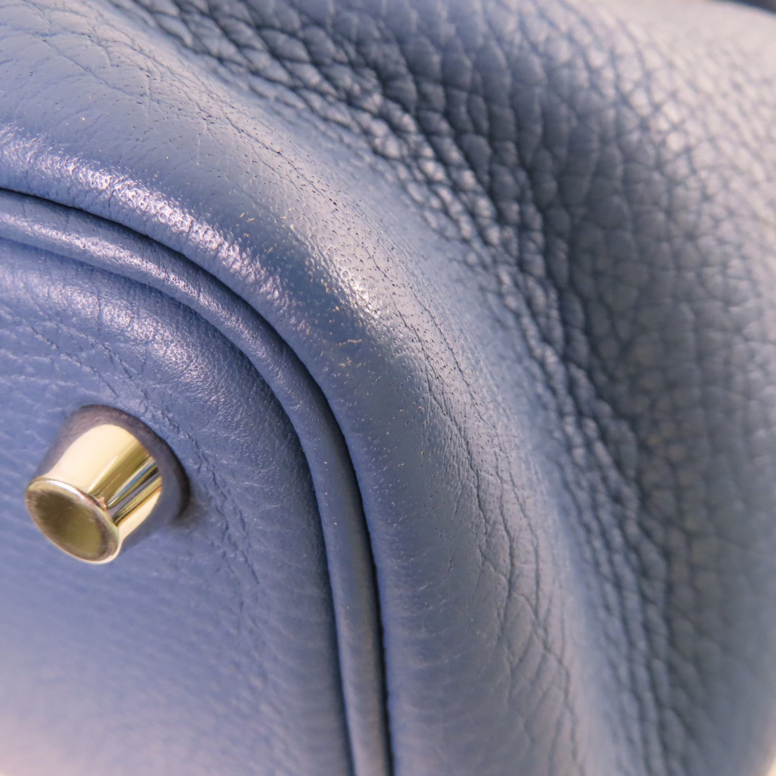 HERMES 【激減優惠】Clemence皮革Picotin PM Tote Bag銀扣手挽袋Bleu Azur天藍色
