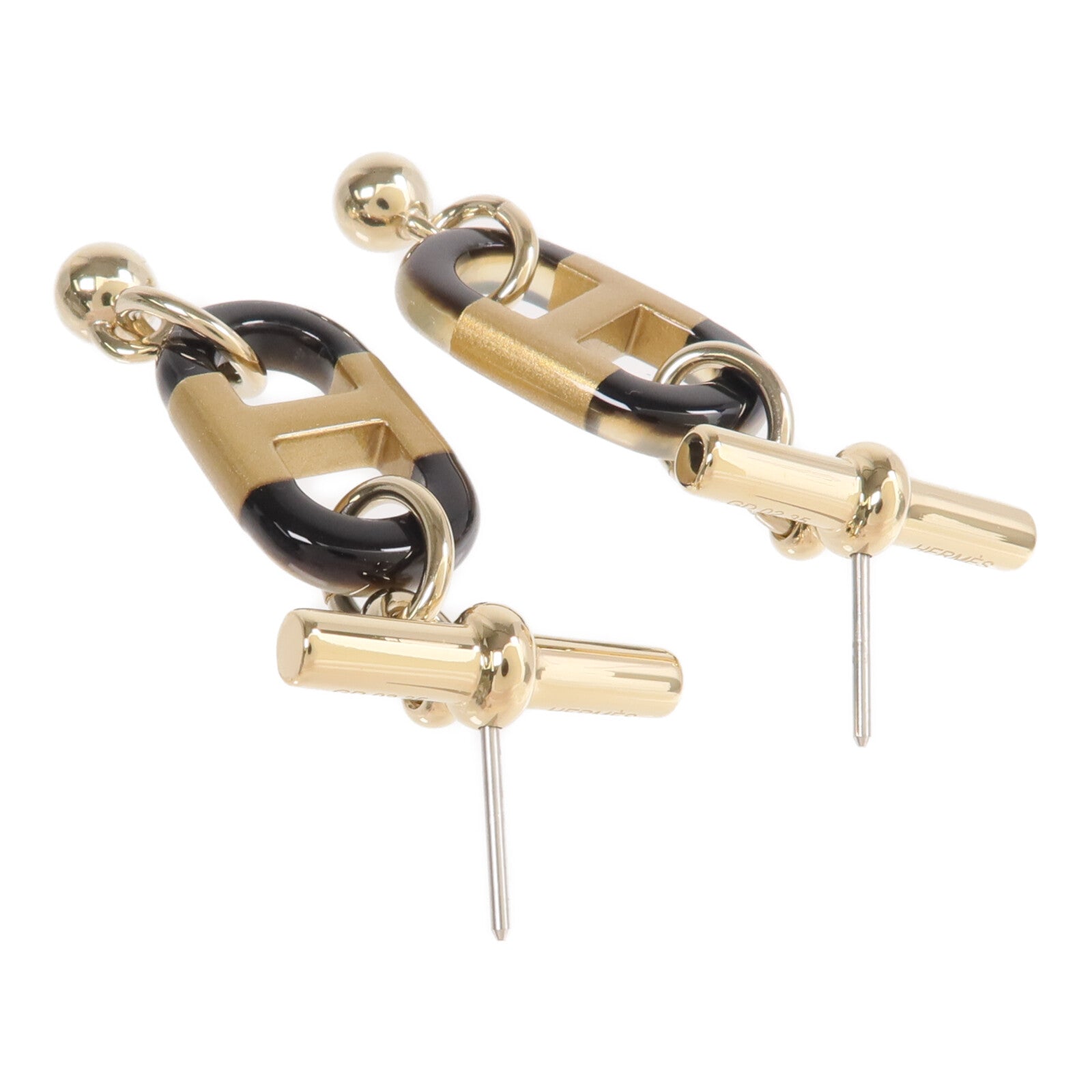 HERMES 金屬/水牛角Sur Mer Small Model Earrings耳環
