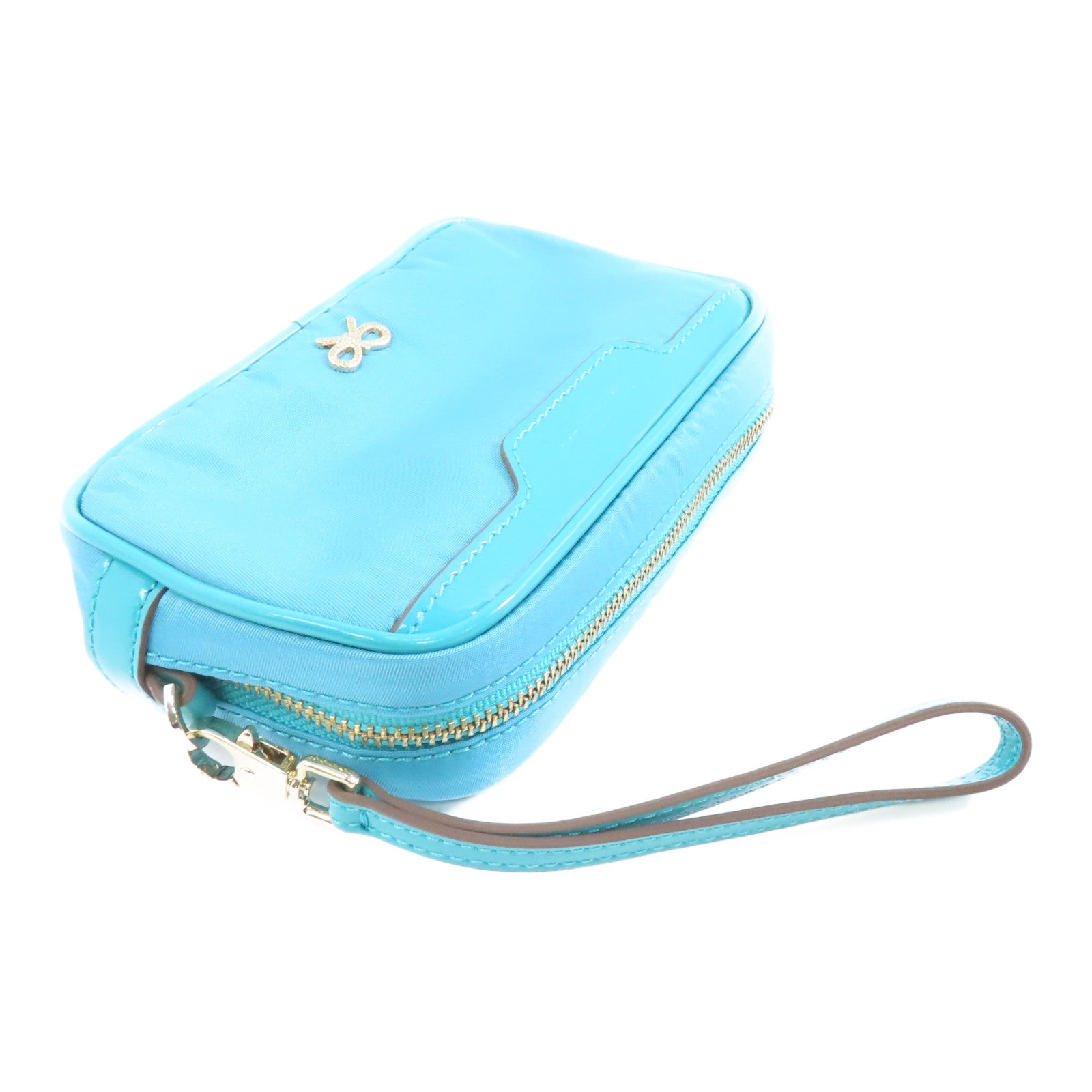 ANYA HINDMARCH 【激減優惠】尼龍Clutch Bag金扣手拿包藍色