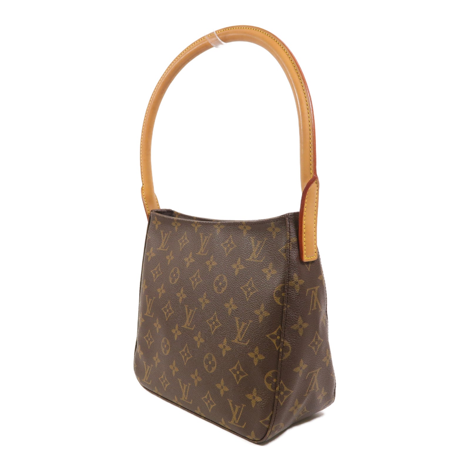 LOUIS VUITTON Monogram Looping MM金扣肩背袋棕色