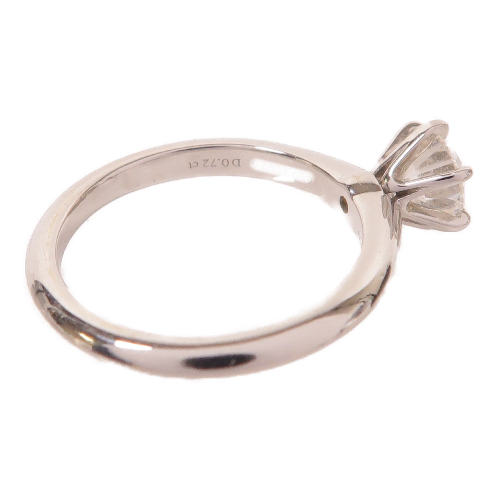 TIFFANY＆CO PT950鉑金Diamond Ring 0.72ct鑽石戒指US#4.75