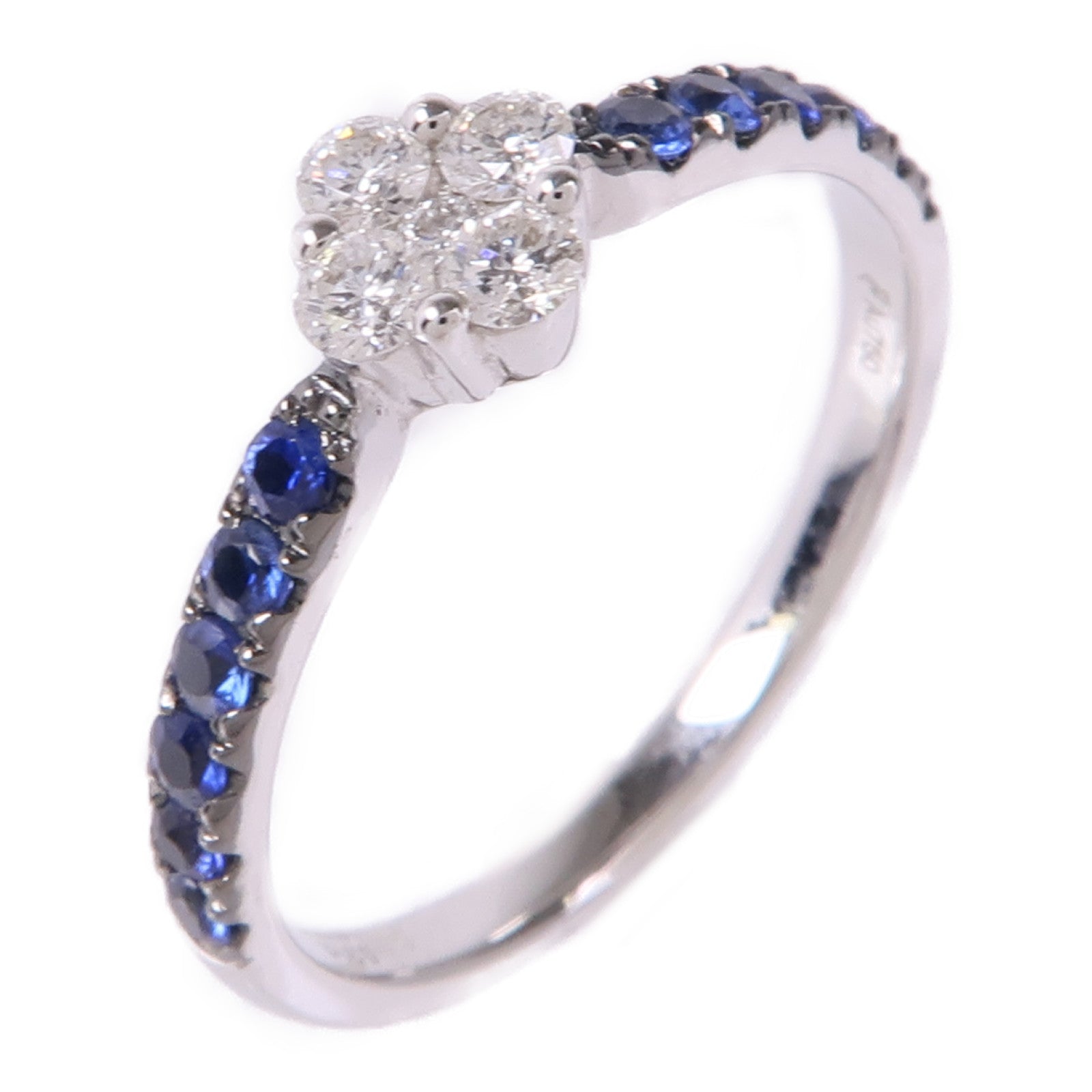 JEWELRY 【激減優惠】18K白金Sapphire/Diamond Ring藍寶石/鑽石戒指US#6.25
