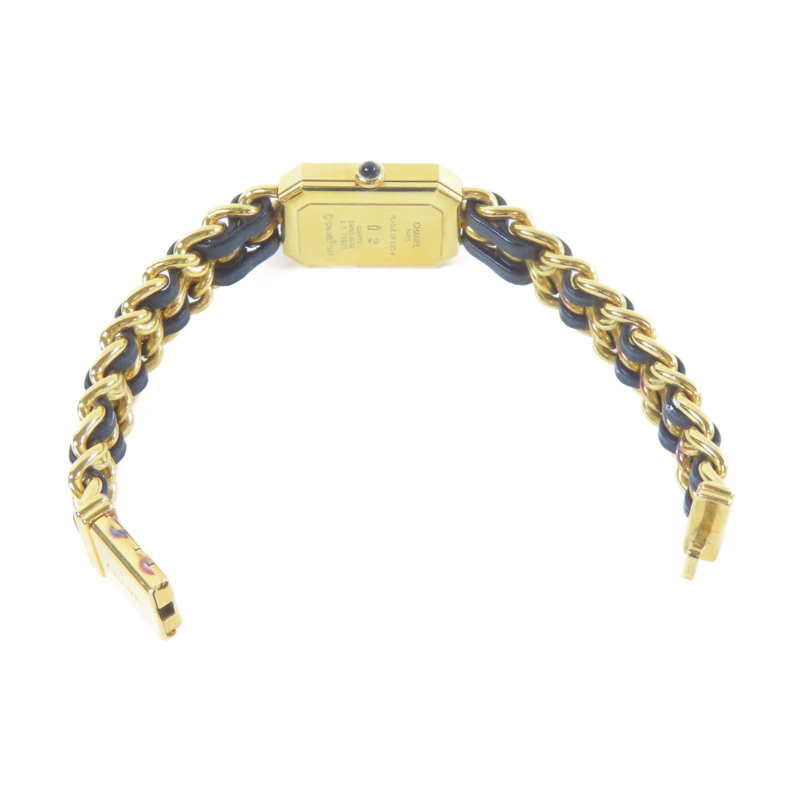 CHANEL Premiere M鍍金手錶石英機芯黑色#15cm