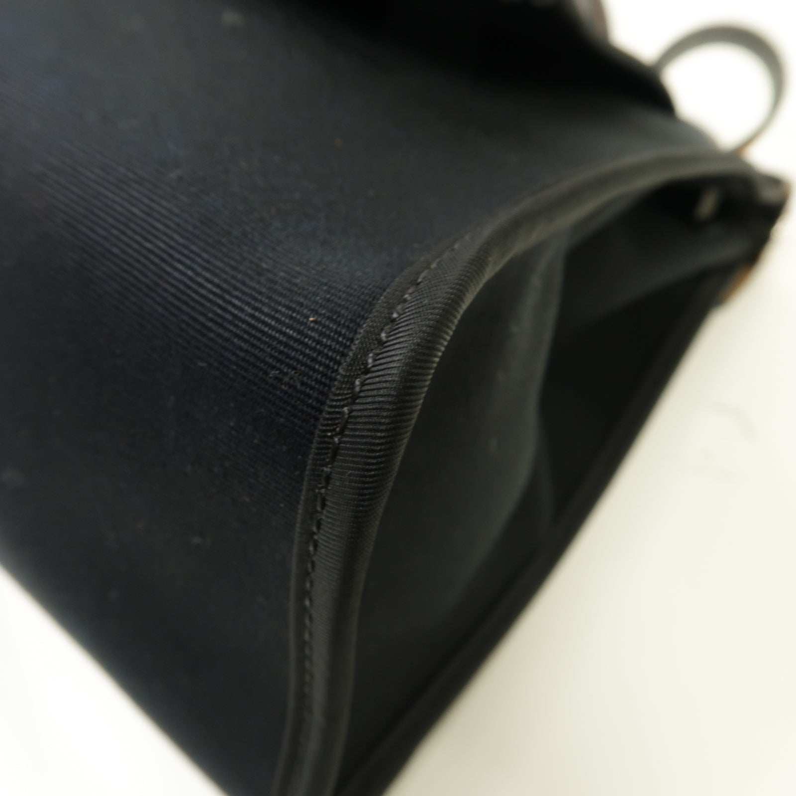 HERMES 【激減優惠】帆布Herbag PM銀扣手挽肩背兩用袋黒色