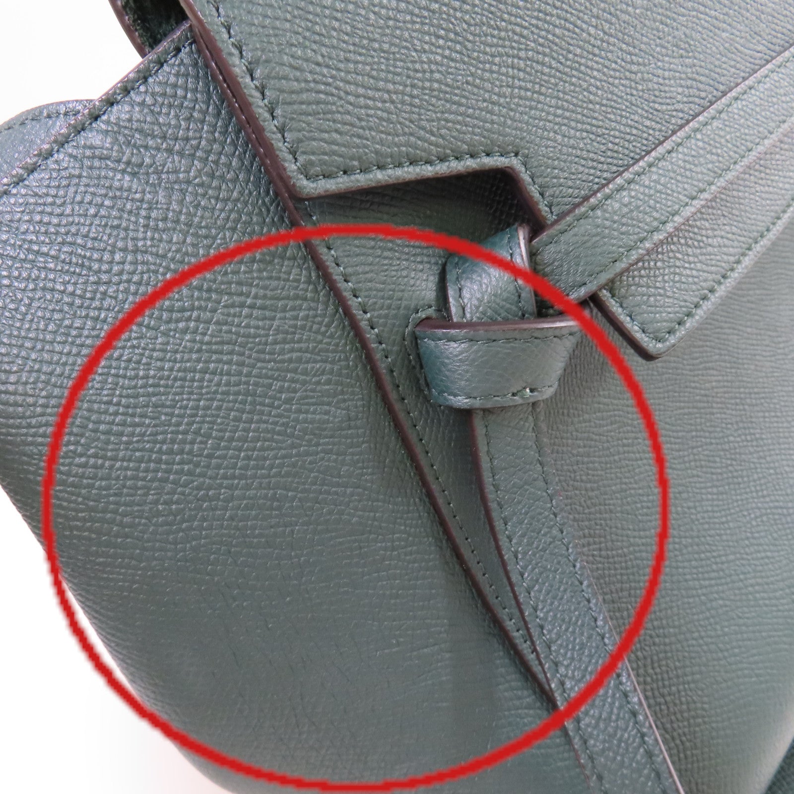 CELINE 牛皮皮革Belt 2Way Bag金扣手挽肩背兩用袋綠色