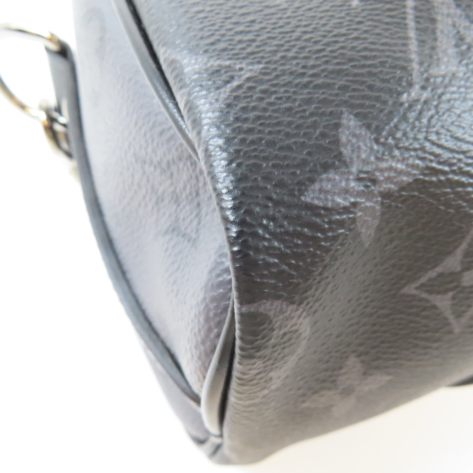 LOUIS VUITTON Monogram Graphite Keepall Bandouliere 25銀扣手挽肩背兩用袋黑色